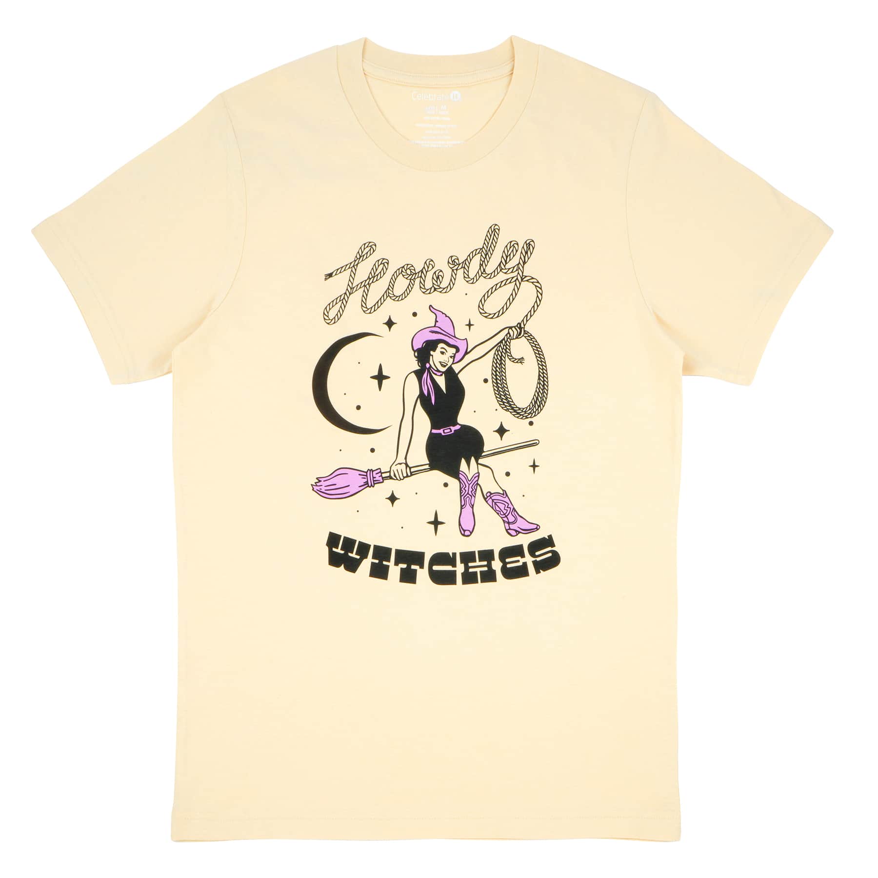 Beige Howdy Witches Adult Crew Neck T-Shirt by Celebrate It&#x2122;