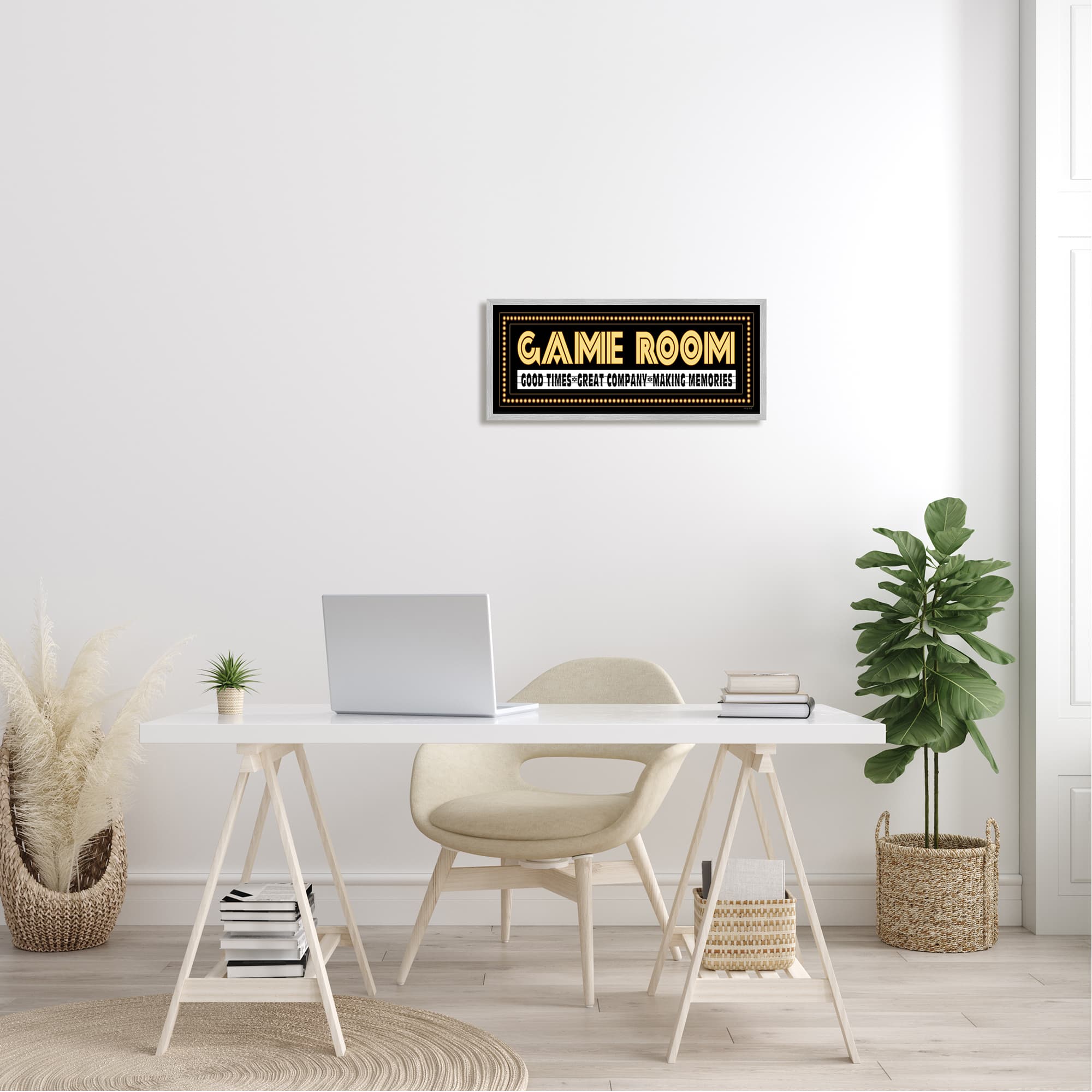 Stupell Industries Arcade Game Room Quote Vintage Style Sign Framed Giclee Art