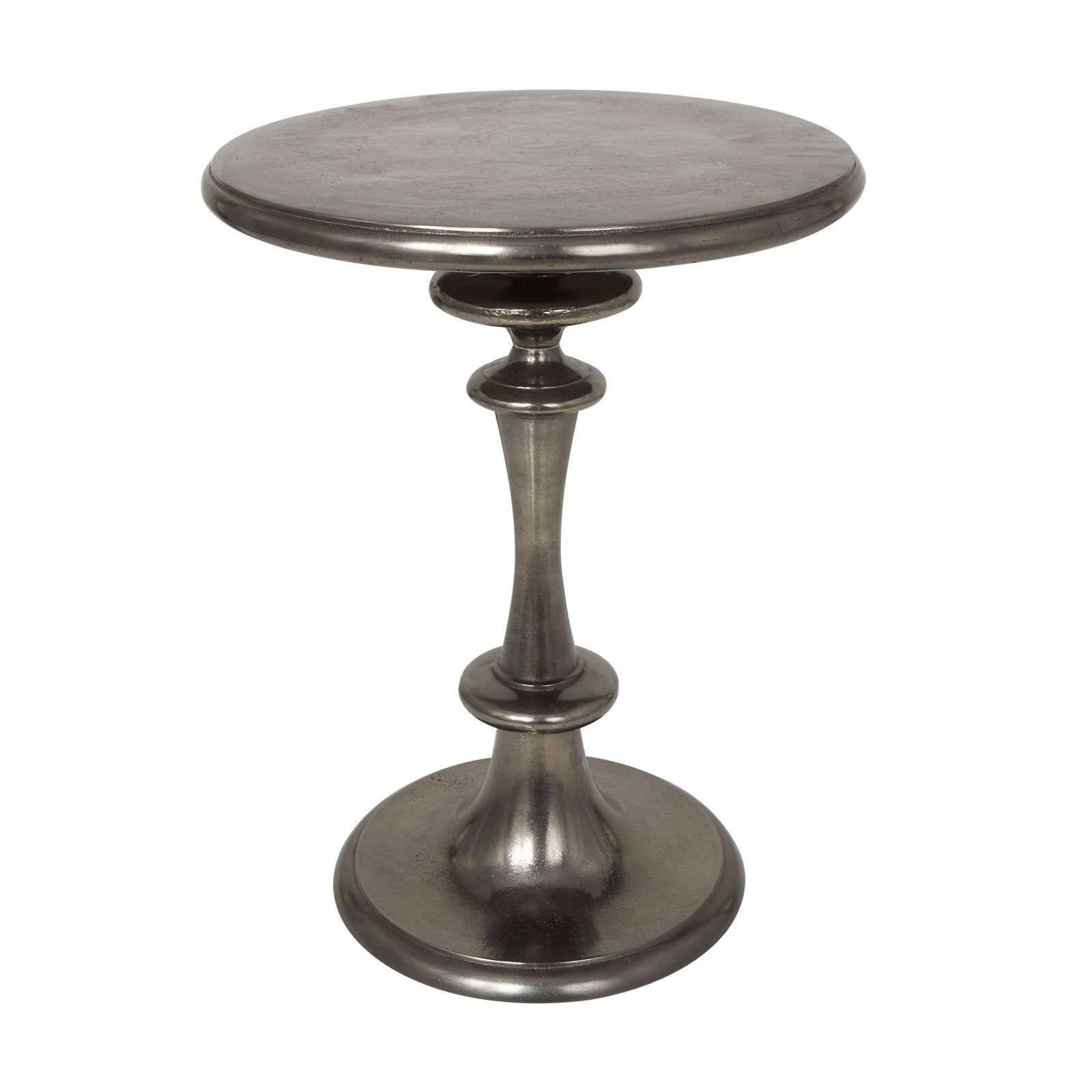 23&#x22; Black Aluminum Turned Style Accent Table