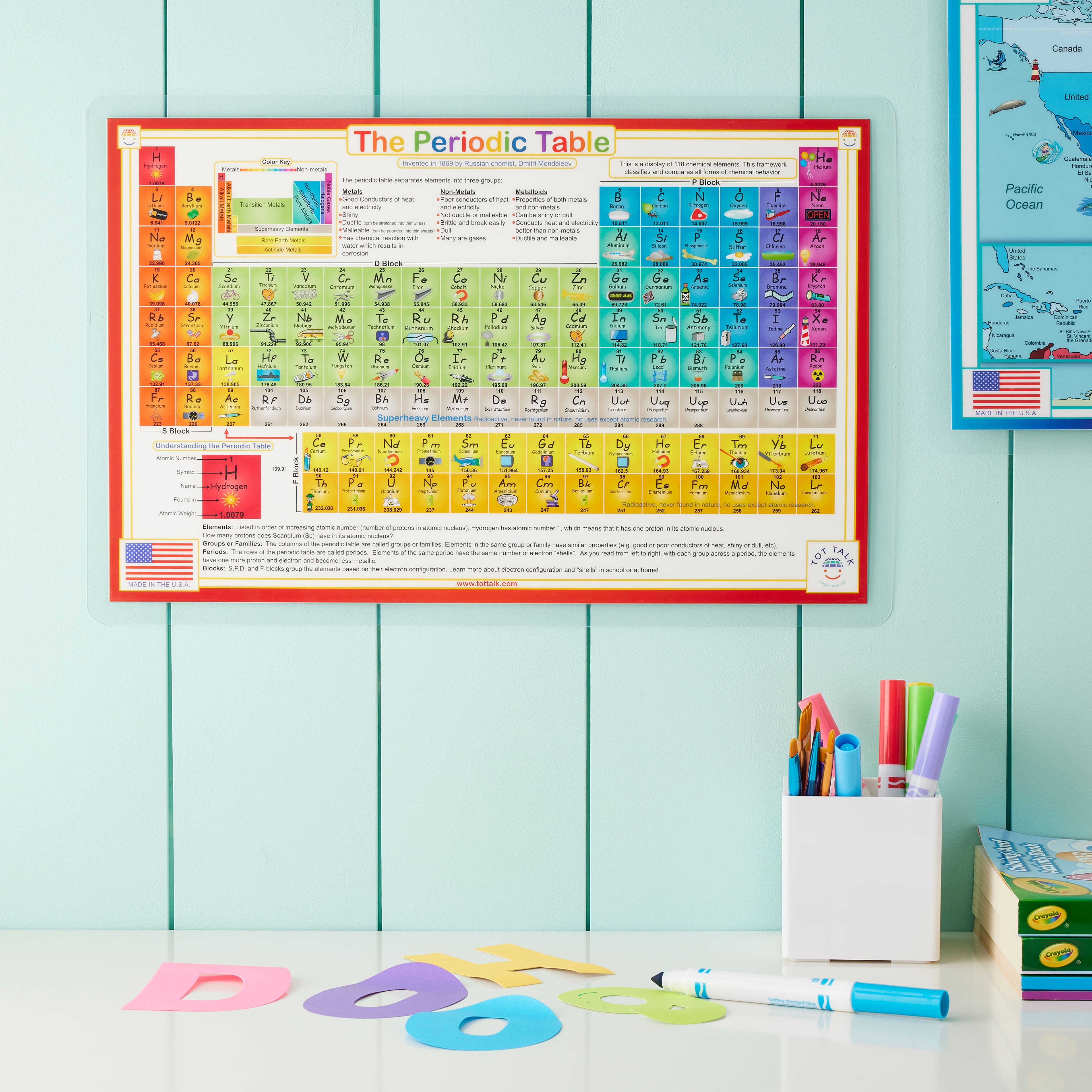 12 Pack: Tot Talk Periodic Table Placemat