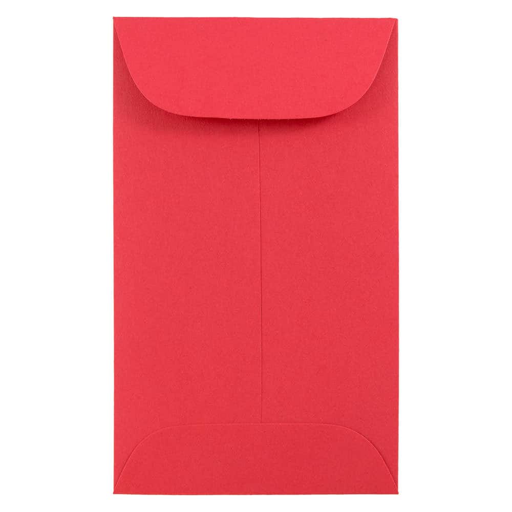 JAM Paper #3 Red Coin Business Colored Envelopes, 100ct.