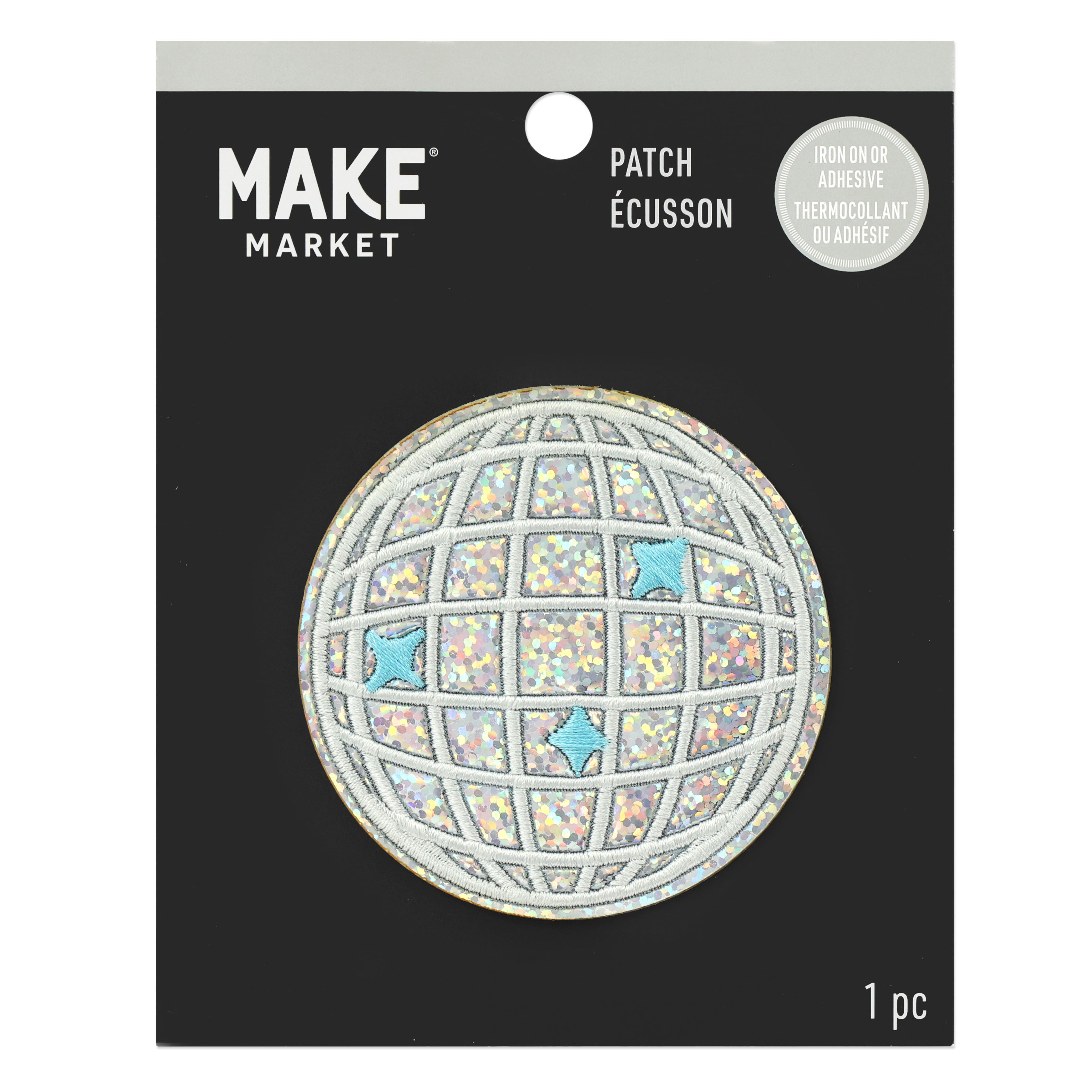 Iron-On &#x26; Adhesive Disco Ball Embroidered Patch by Make Market&#xAE;