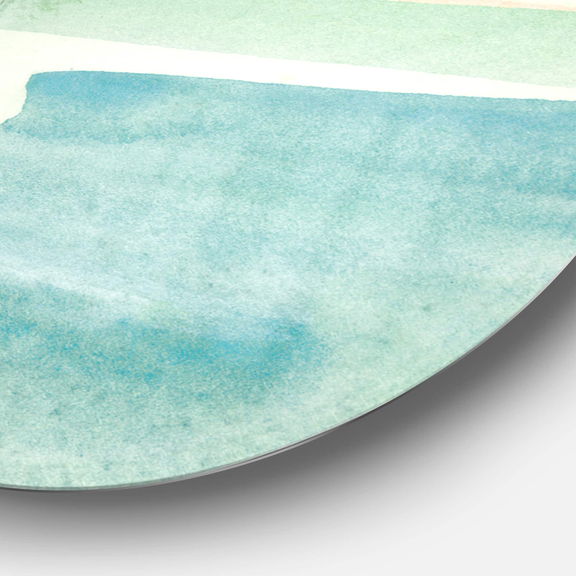 Designart - Peaceful Dusk I Tropical - Nautical & Coastal Metal Circle Wall Art