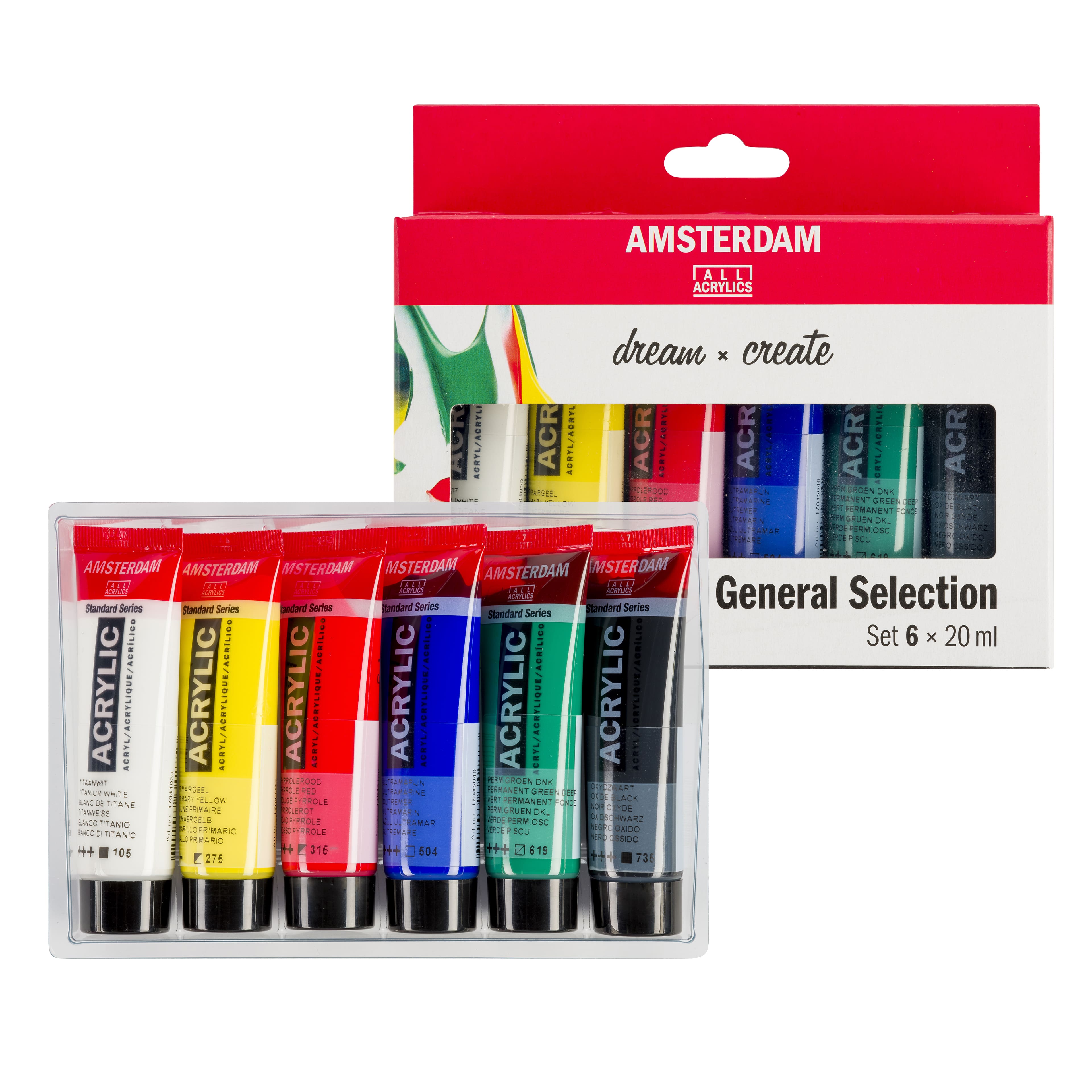 Amsterdam Standard Acrylic Paint, 5 Color Primary Set 