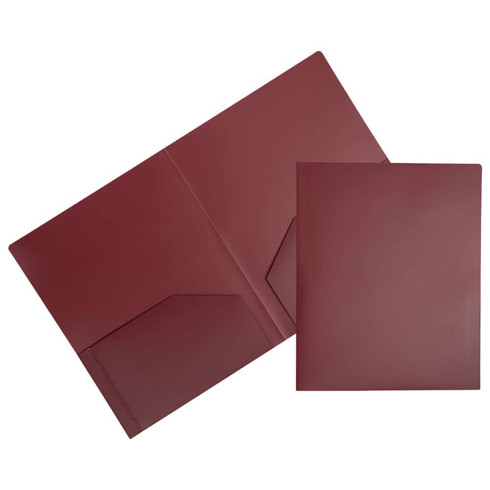 JAM Paper Heavy Duty Plastic 2-Pocket Folders, 6ct.