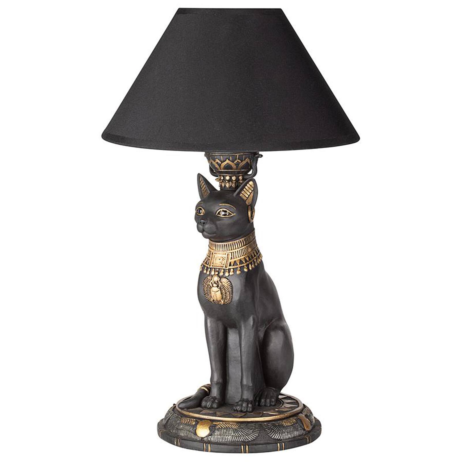 Design Toscano 16.5&#x22; Royal Cat Goddess Bastet Sculptural Table Lamp, 2ct.