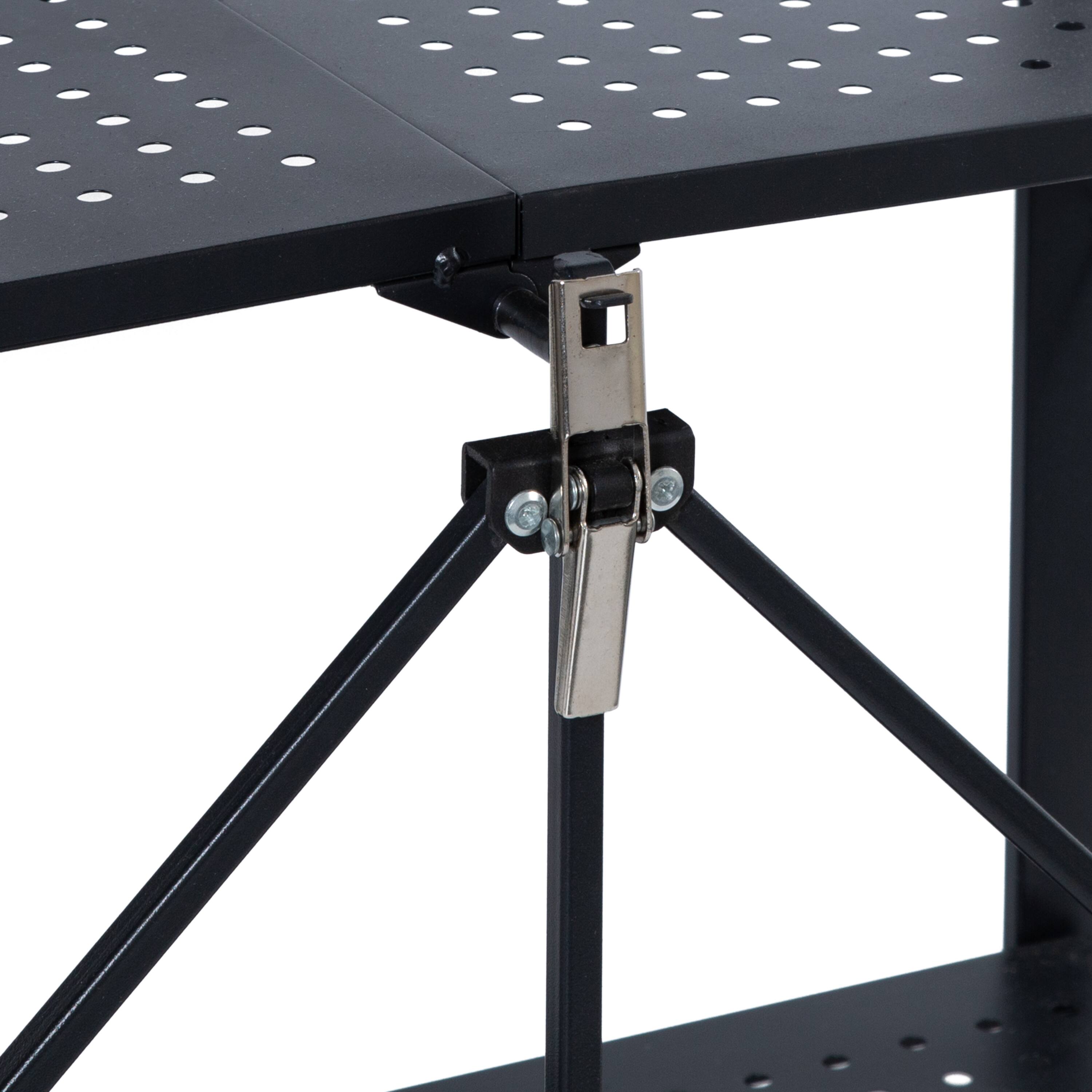 Organize It All Black 3-Tier Foldable Metal Rack with Wheels