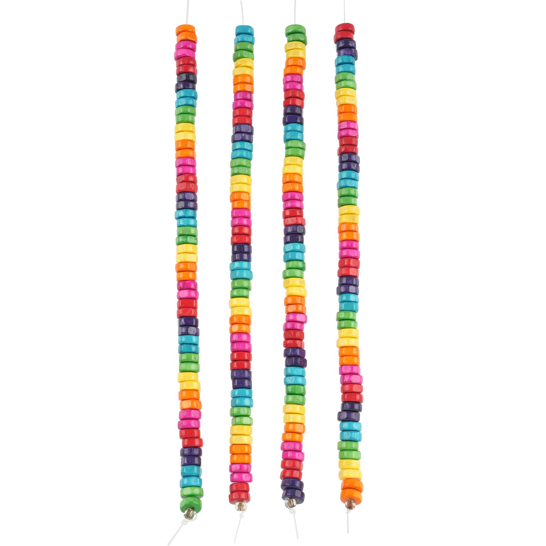 12 Pack: Multicolored Wood Heishi Beads by Bead Landing™