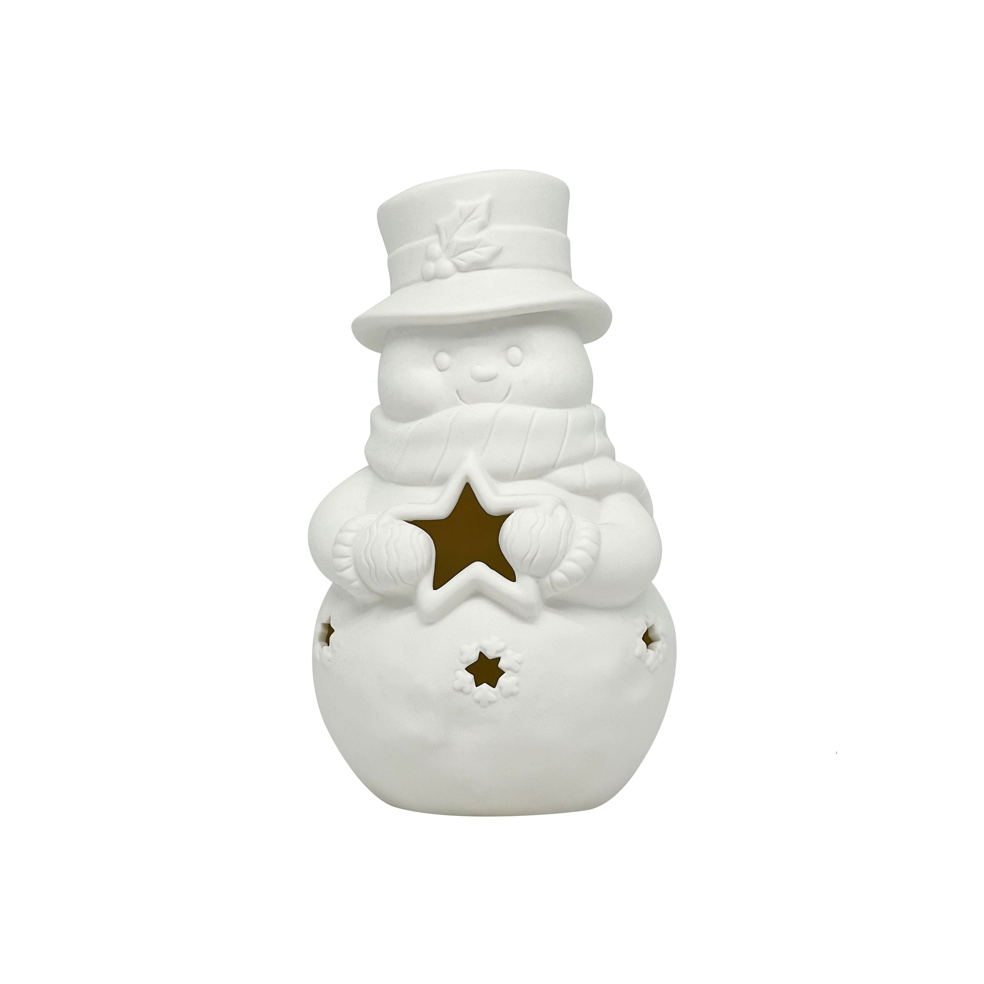 7.75&#x22; Snowman DIY LED Ceramic D&#xE9;cor by Make Market&#xAE;