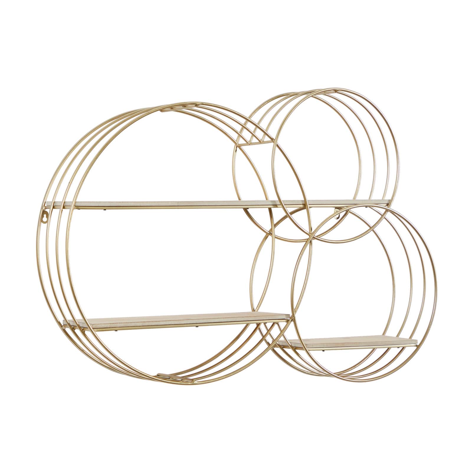 Gold Metal Contemporary Wall Shelf, 26" x 37" x 6"