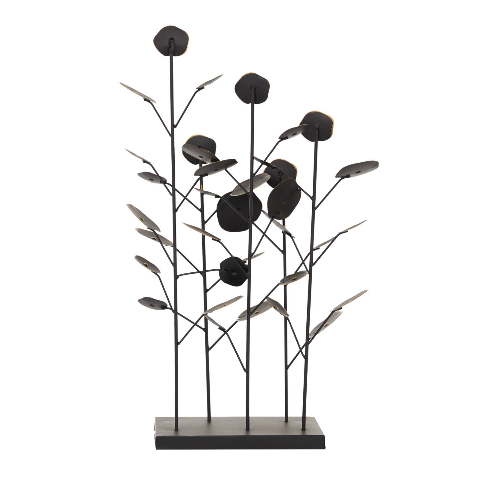 21&#x22; Black Metal Contemporary Nature Sculpture