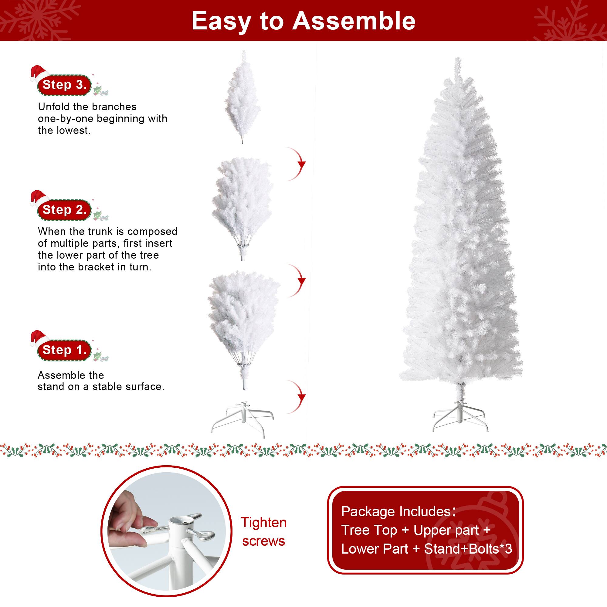 7.5ft. Unlit White Pencil Tinsel Artificial Christmas Tree