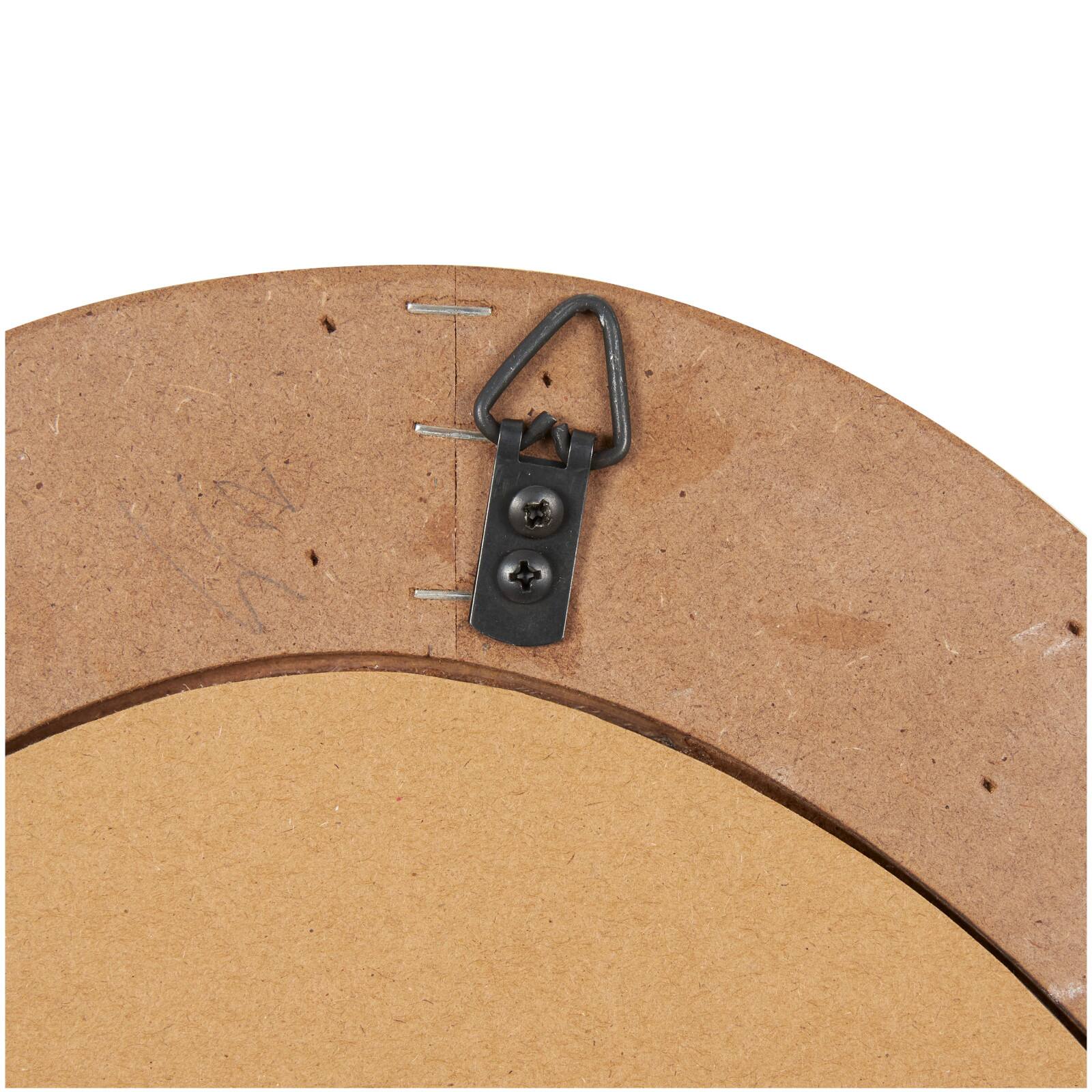 42" Brown Wood Oval Wall Mirror