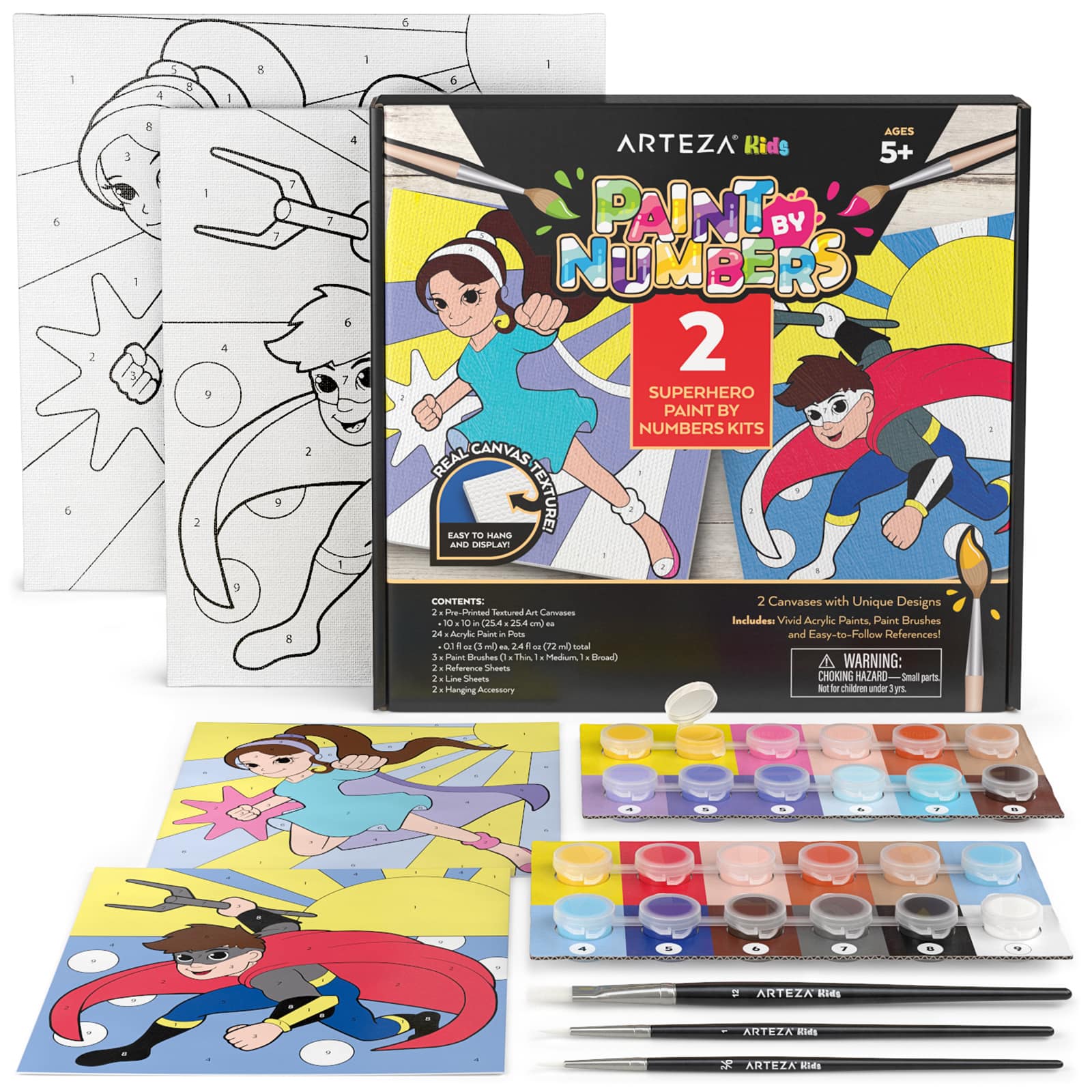 Arteza&#xAE; Kids Superheroes Paint by Numbers Kit, 35 pcs