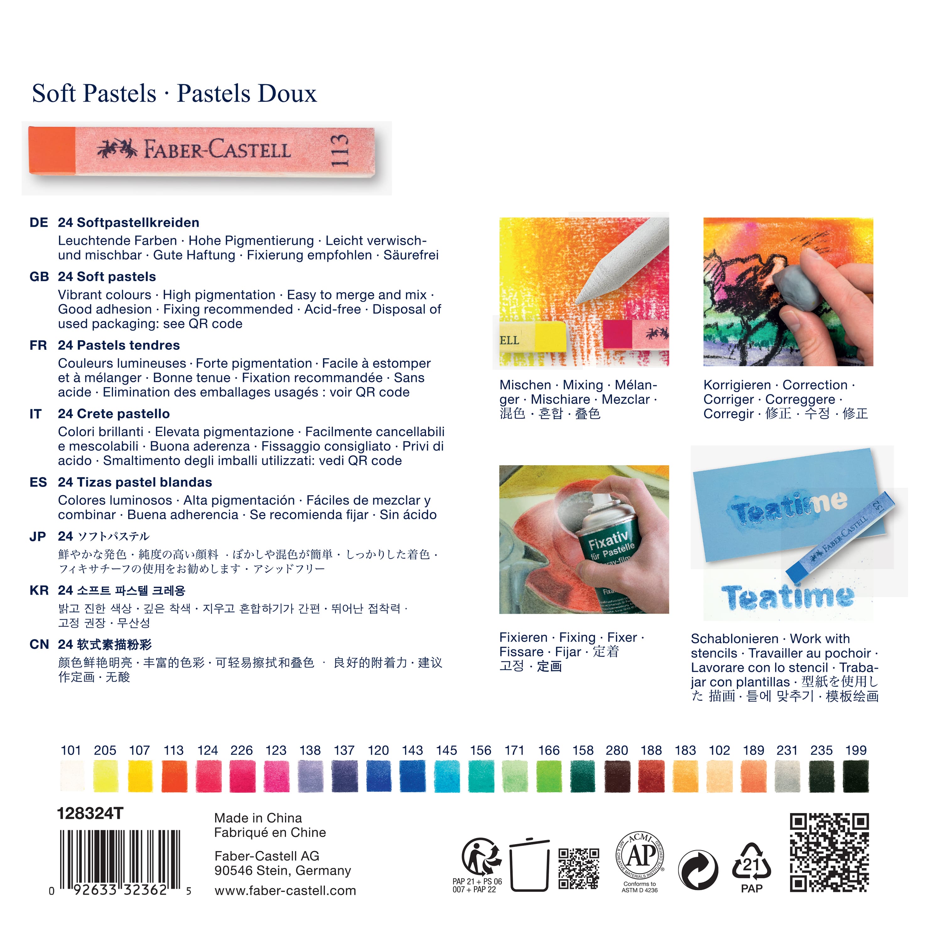 Faber-Castell&#xAE; Full Length 24 Color Soft Pastel Stick Set