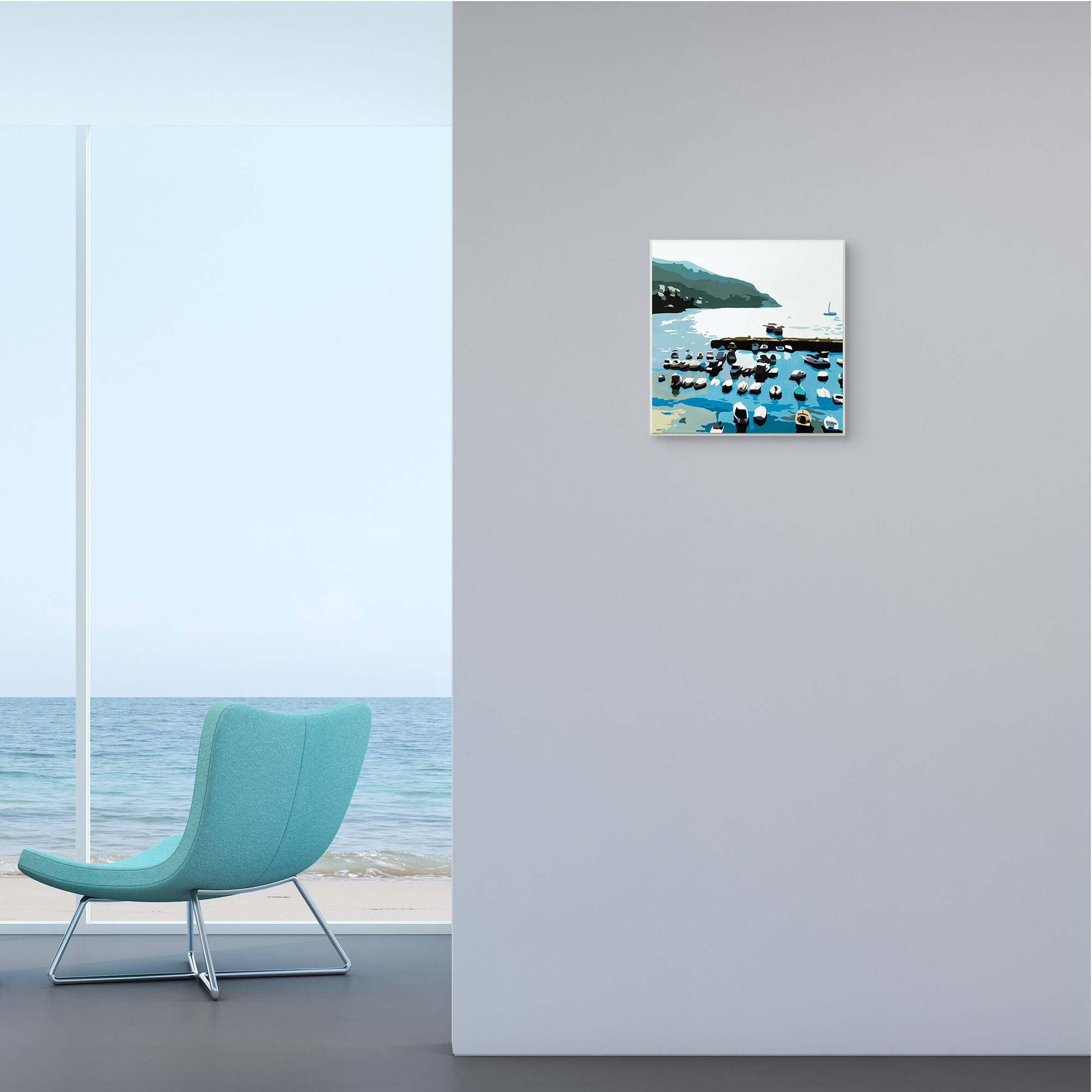 Stupell Industries Boating Docks at Lake Soft Edge Nautical Landscape Wall Art