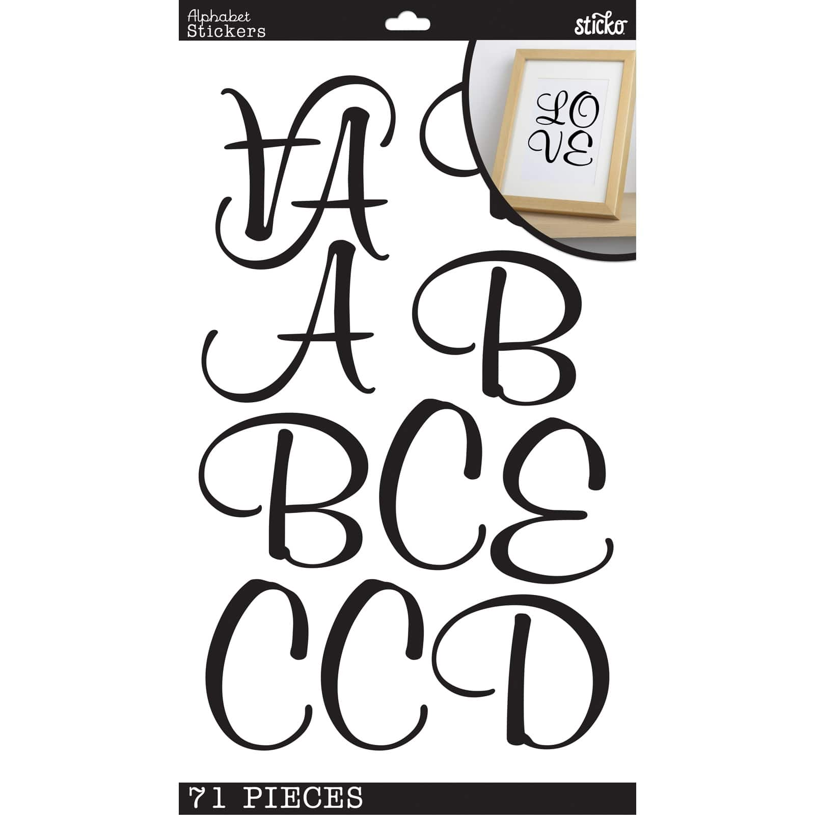 Sticko Alphabet Stickers-Silver Foil Script Small