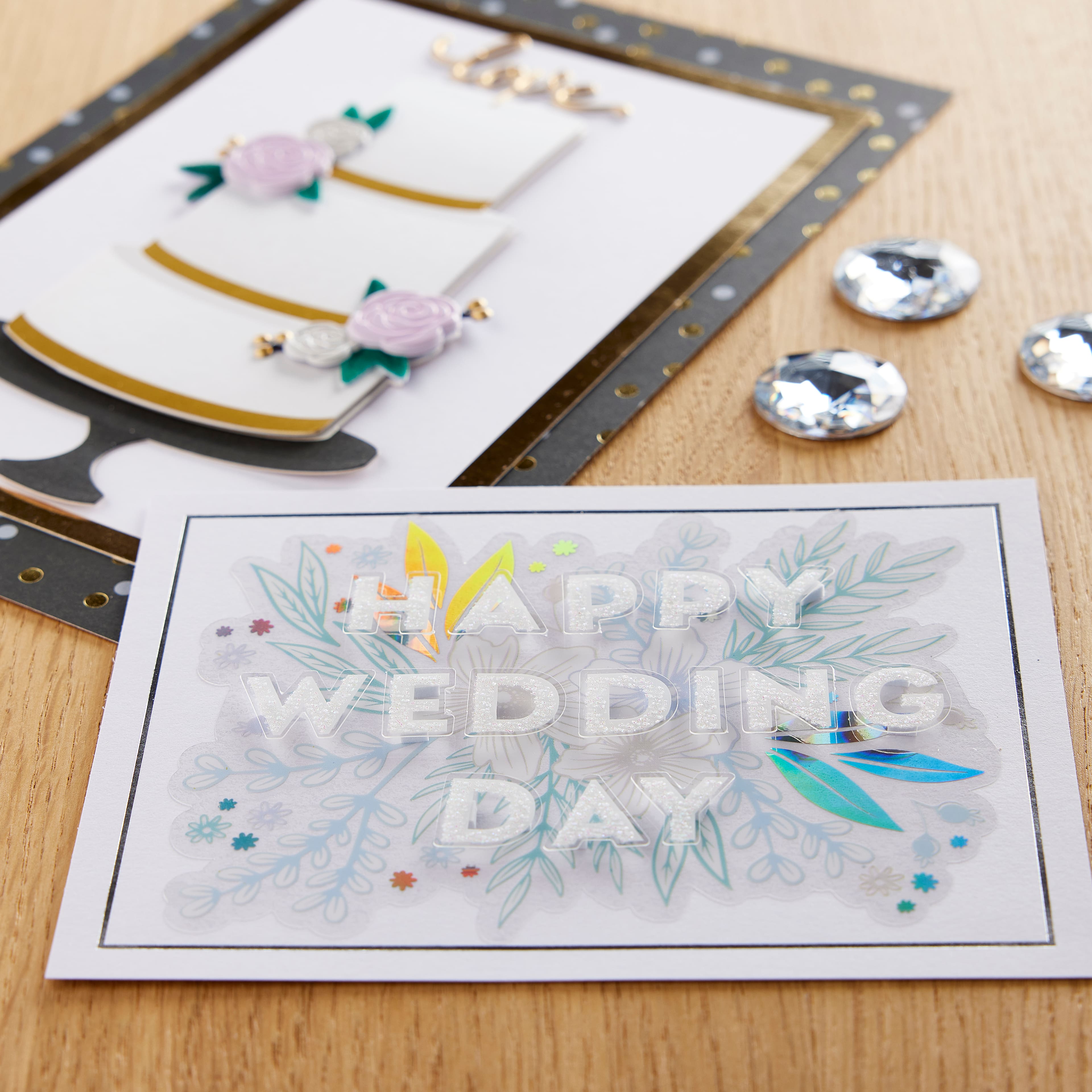 12 Pack: Happy Wedding Day Card Sticker by Recollections™