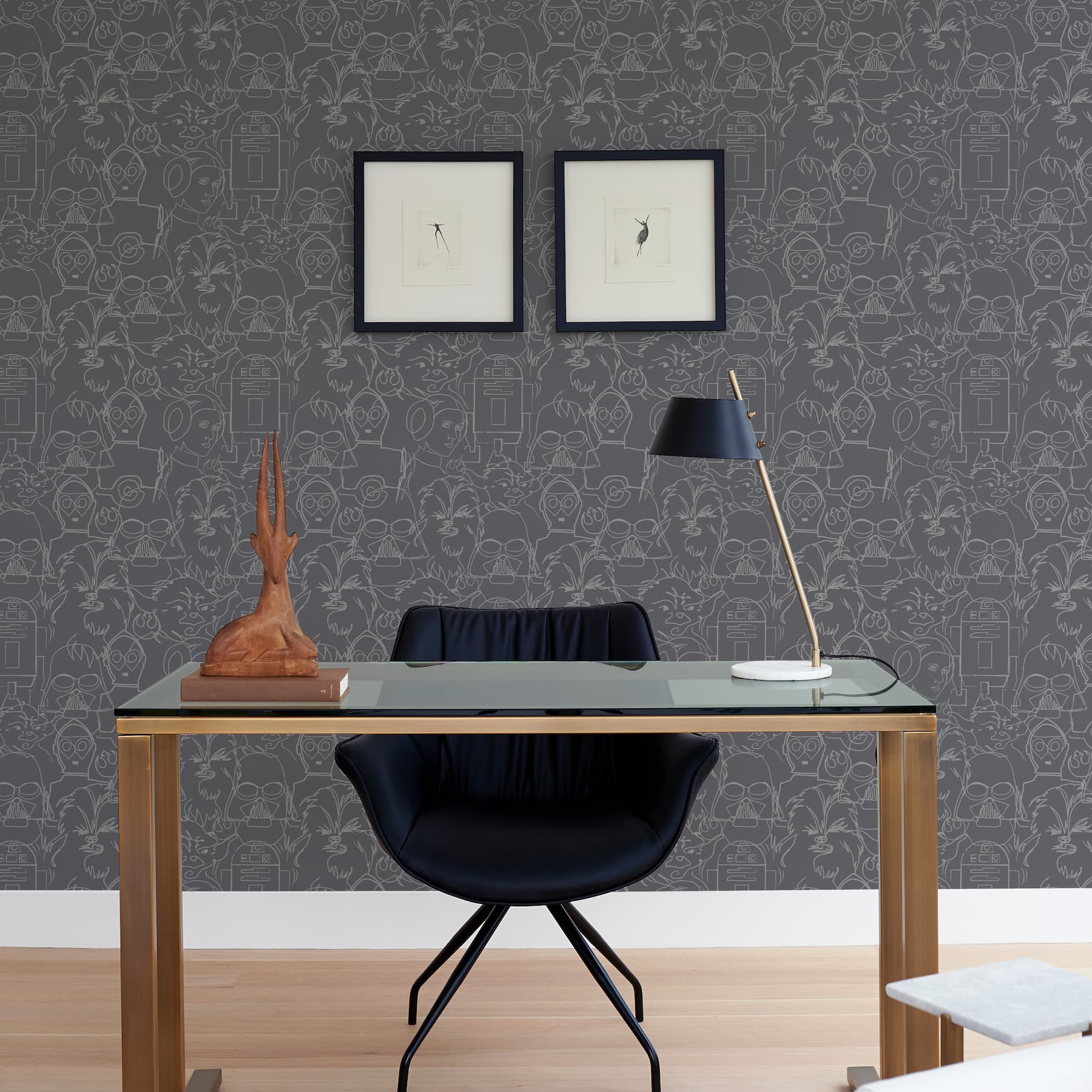 RoomMates Gray Star Wars Saga Line Sketches Peel & Stick Wallpaper