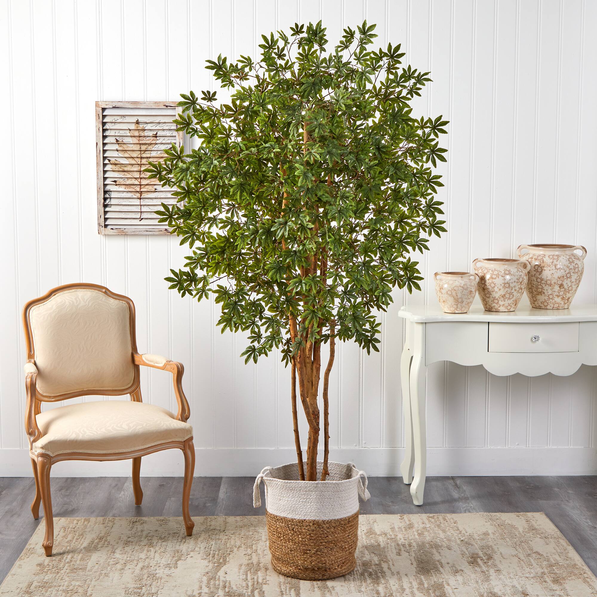 6ft. Japanese Maple Artificial Tree in Handmade Natural Jute and Cotton Planter