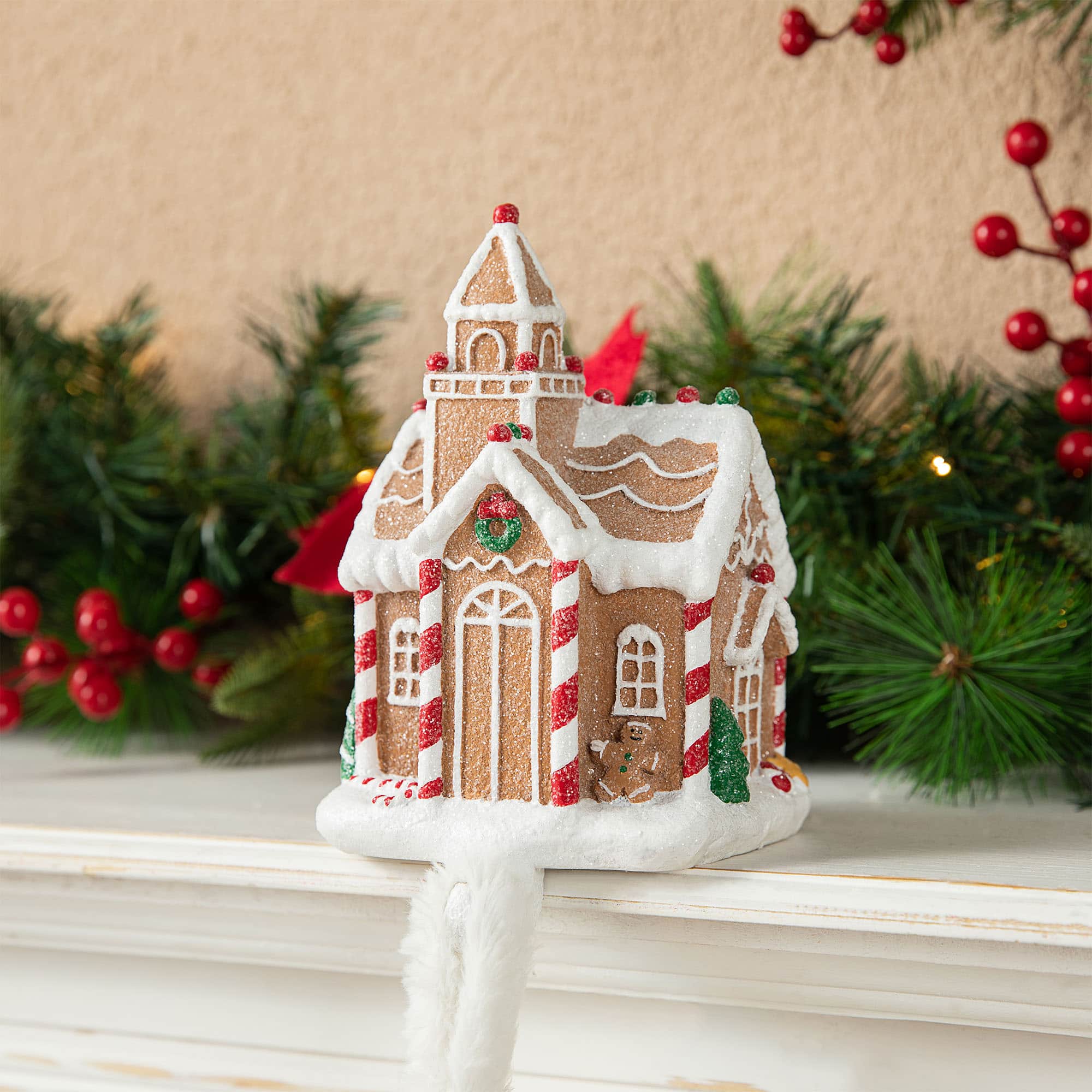Glitzhome® Gingerbread House Stocking Holder Set