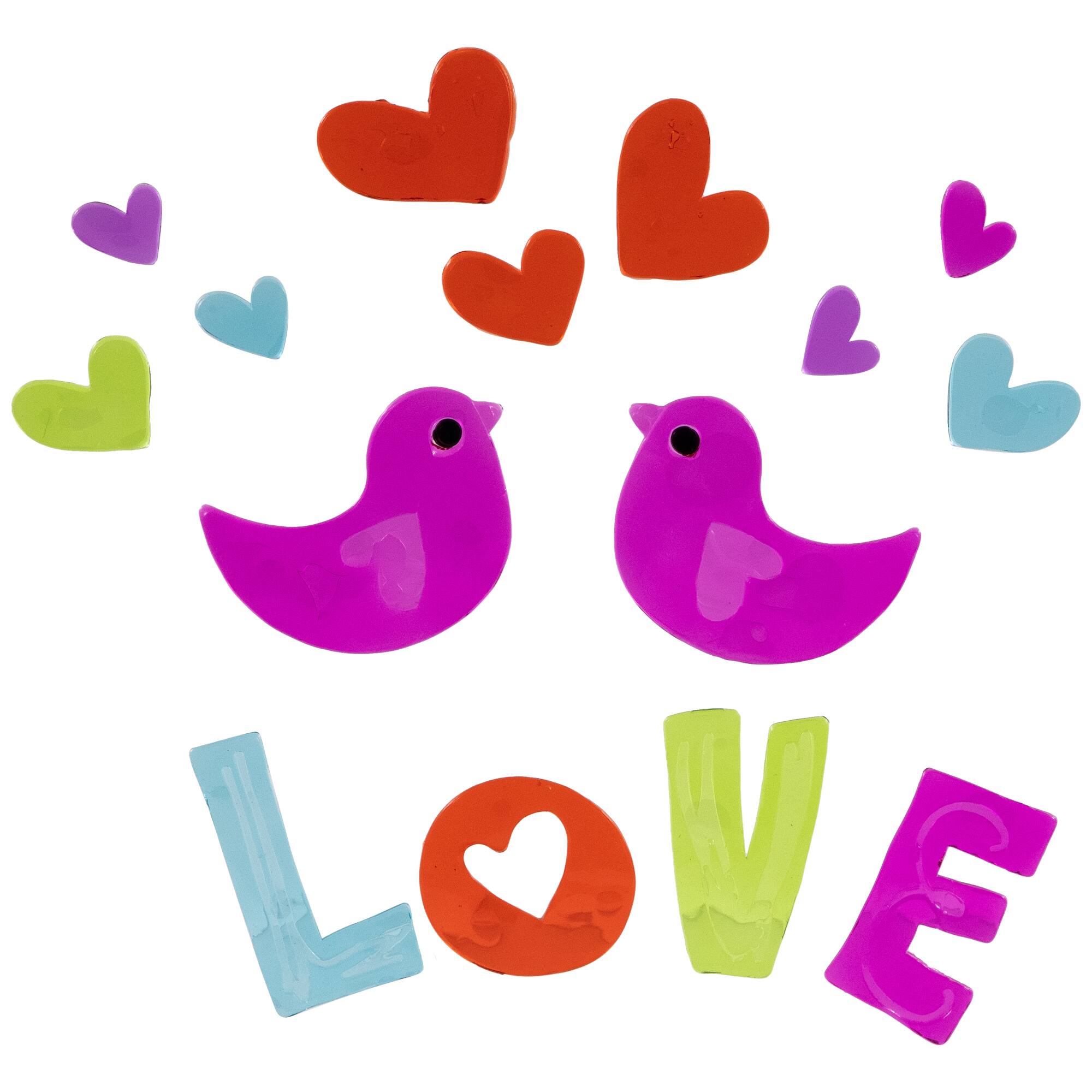 Double Sided Valentine's Day Gel Window Clings, 5ct.