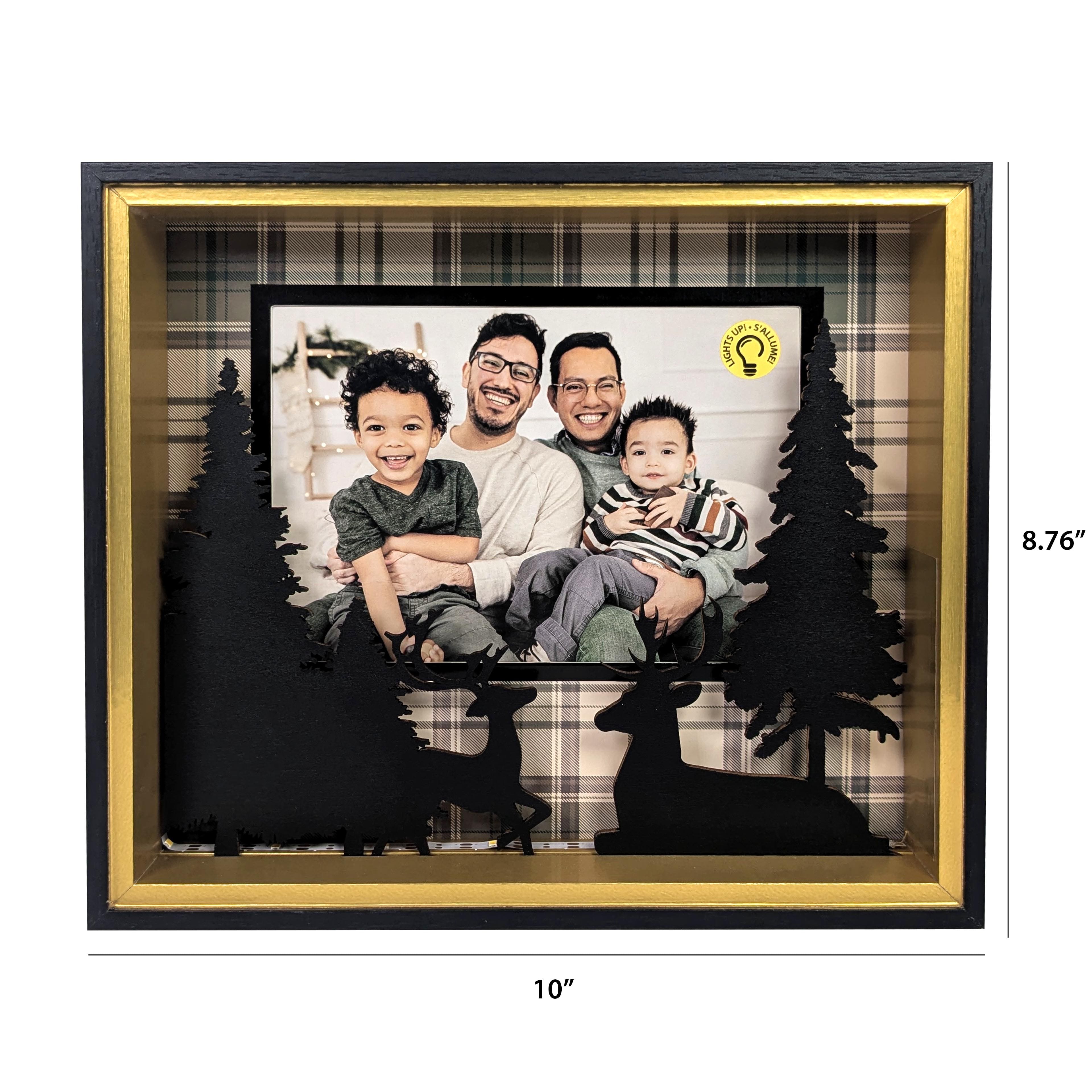 5&#x22; x 7&#x22; LED Plaid with Tree Scene Tabletop Frame by Studio D&#xE9;cor&#xAE;