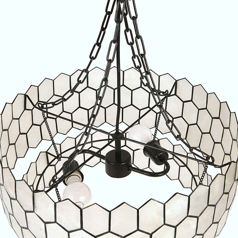Capiz 2-Tier Honeycomb Chandelier