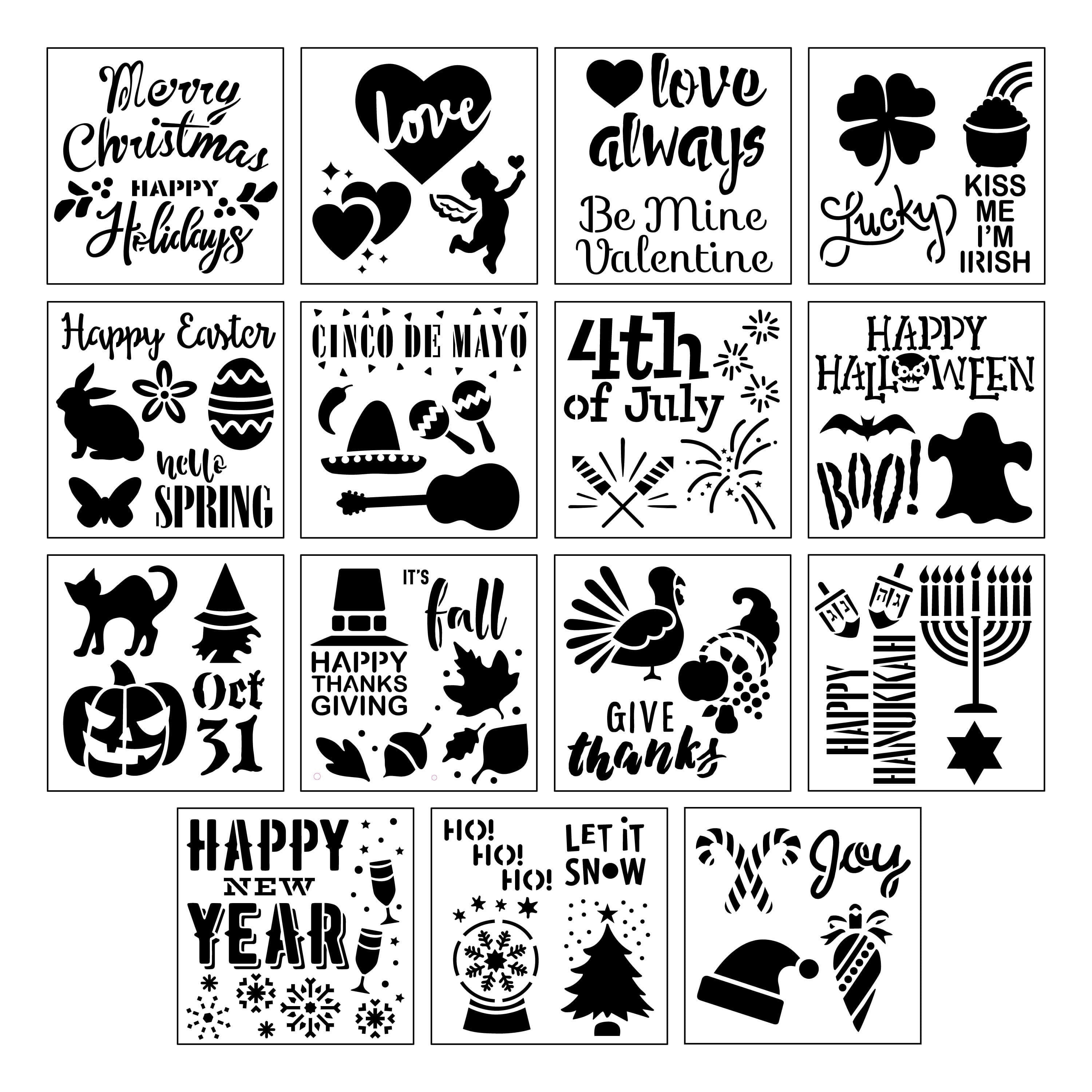 12 Pcs Valentine's Day Stencils Templates for Crafting Wedding Valentine's  Day Painting Drawing DIY Art Project