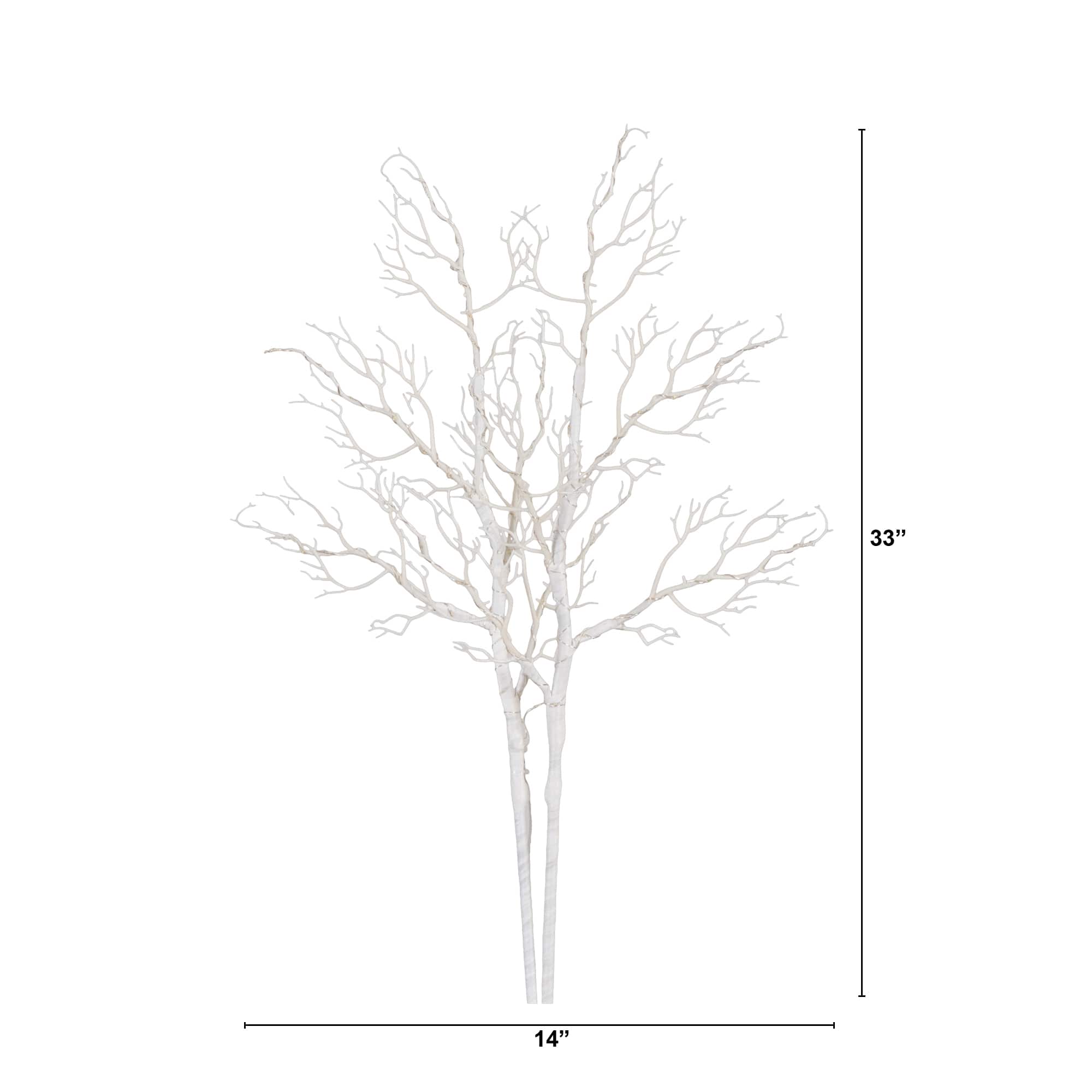 3ft. Artificial White Birch Warm White LED Pre-Lit Branches, 2ct.