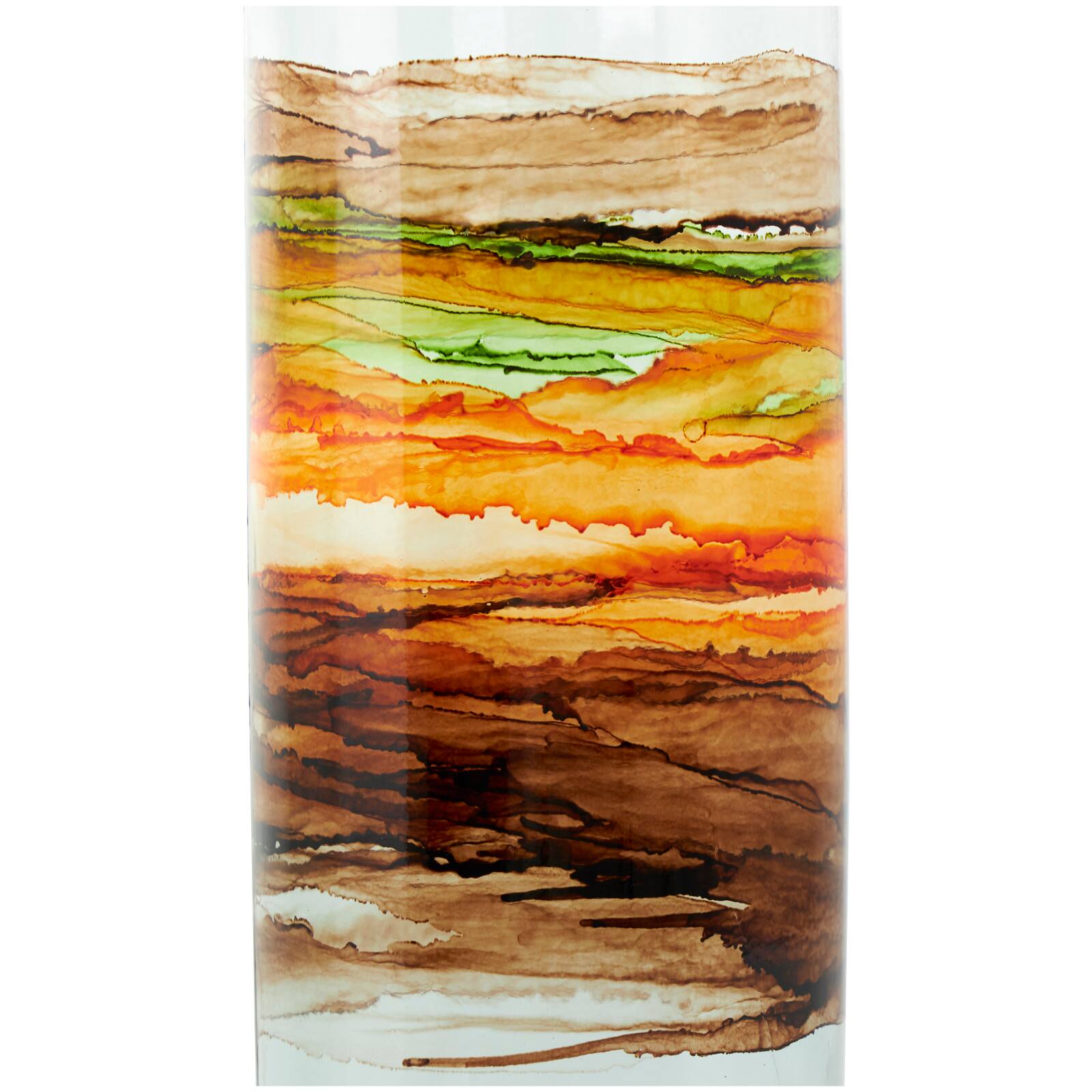18&#x22; Multicolor Swirl Glass Vase