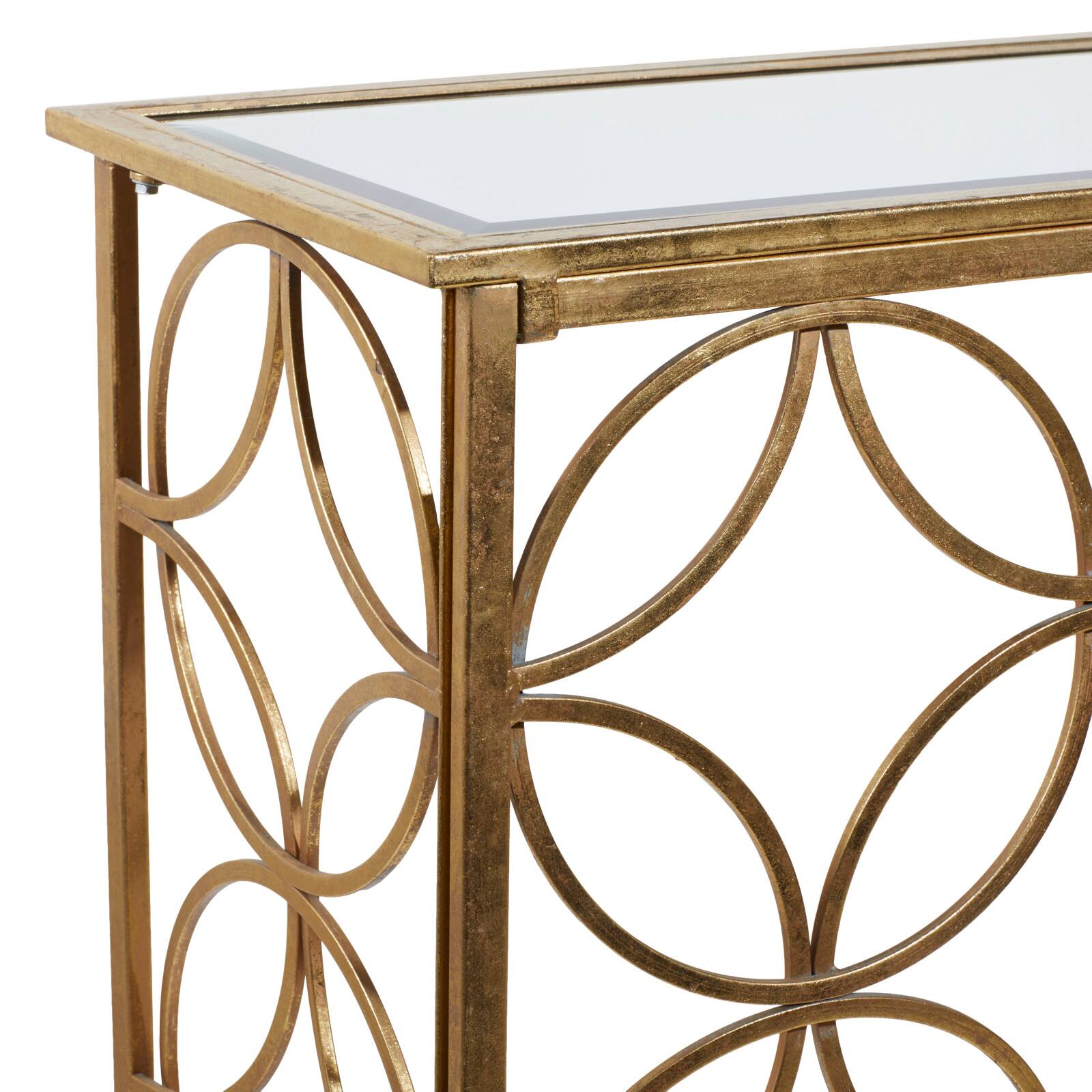 47&#x22; Gold Traditional Metal Console Table