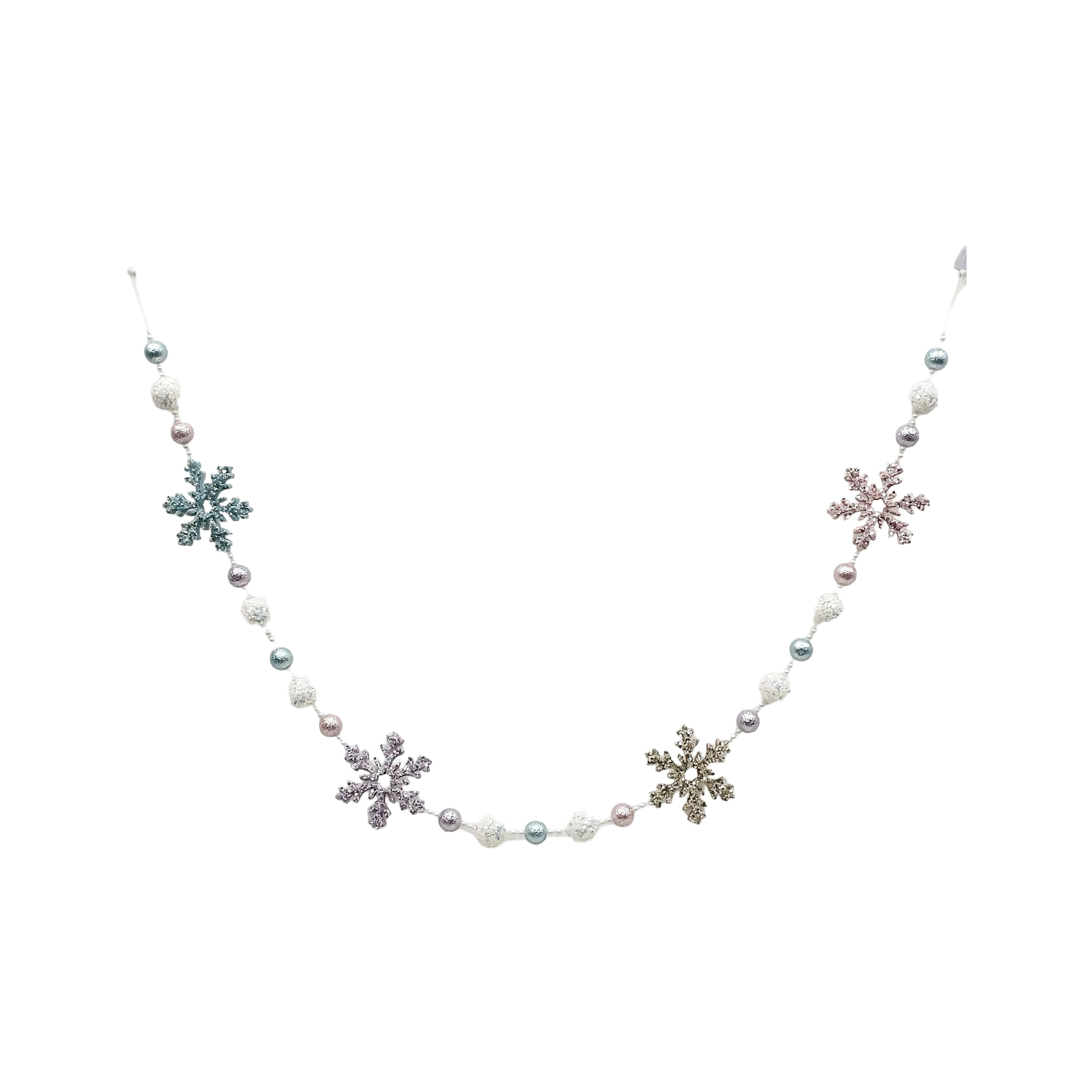 6ft. Blue &#x26; Pink Bead &#x26; Metallic Snowflake Garland by Ashland&#xAE;