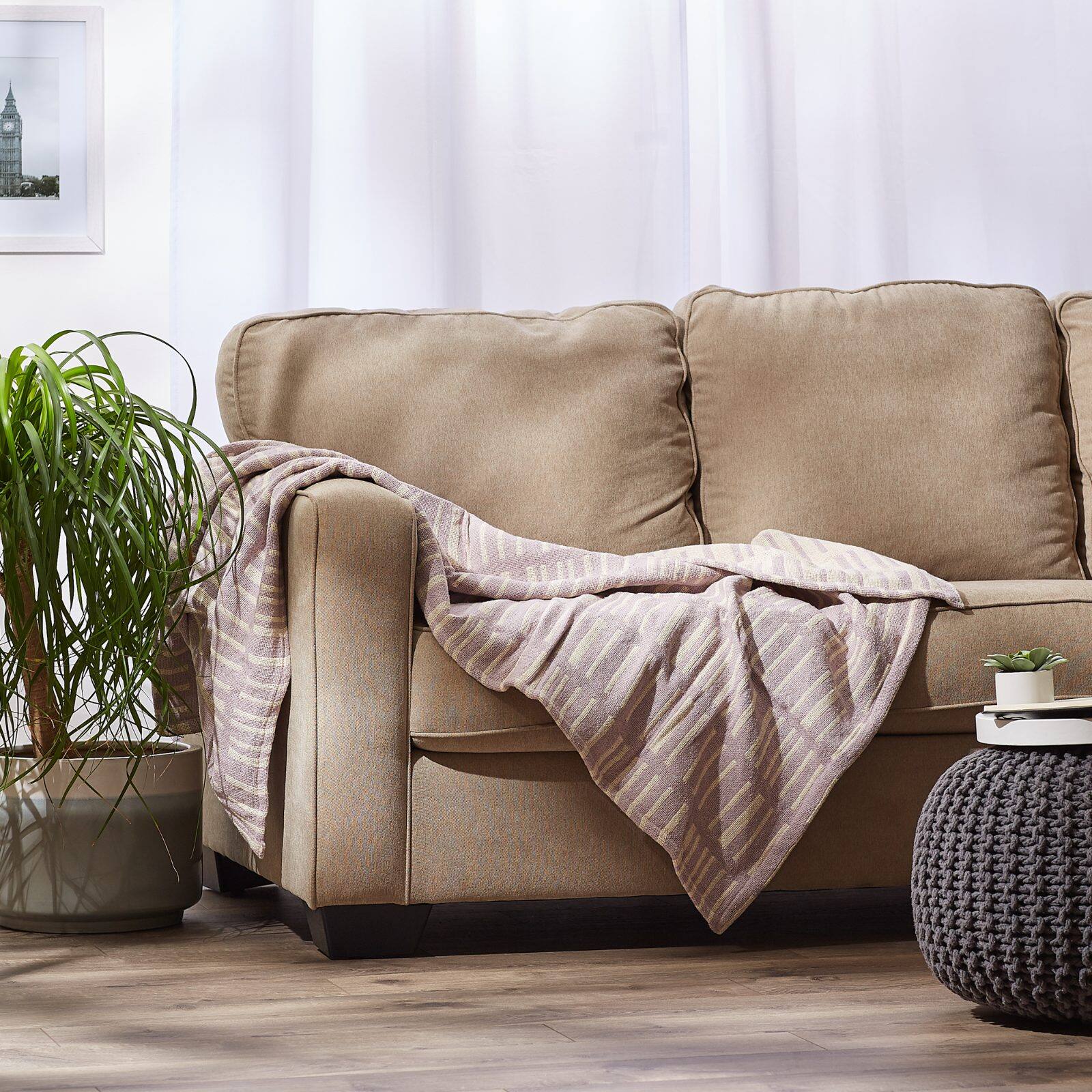 DII® Dusty Lilac Urban Jacquard Throw