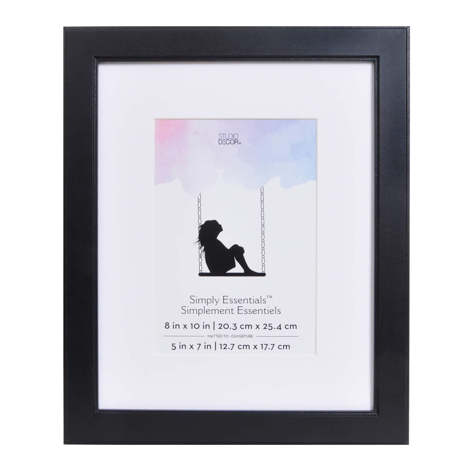 Simply Essentials&#x2122; Black Flat Frame with Mat by Studio D&#xE9;cor&#xAE;