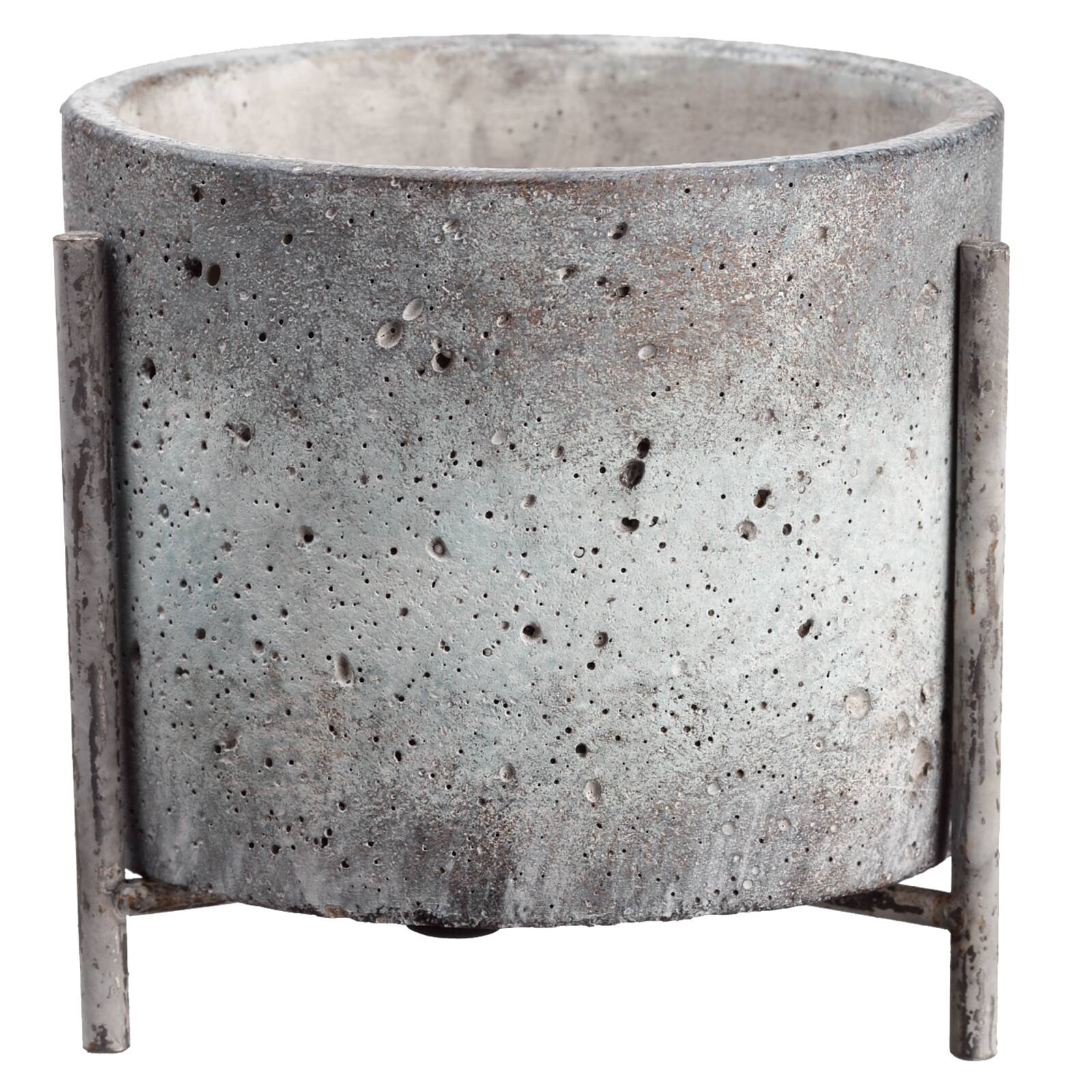6 Pack: 5.7&#x22; Gray Textured Cement Planter with Stand