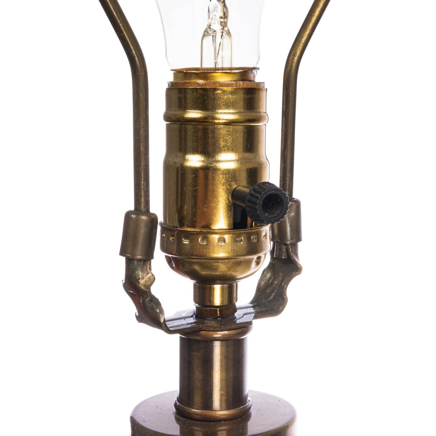 2ft. Textured Glass Base Table Lamp with White Cotton Drum Shade