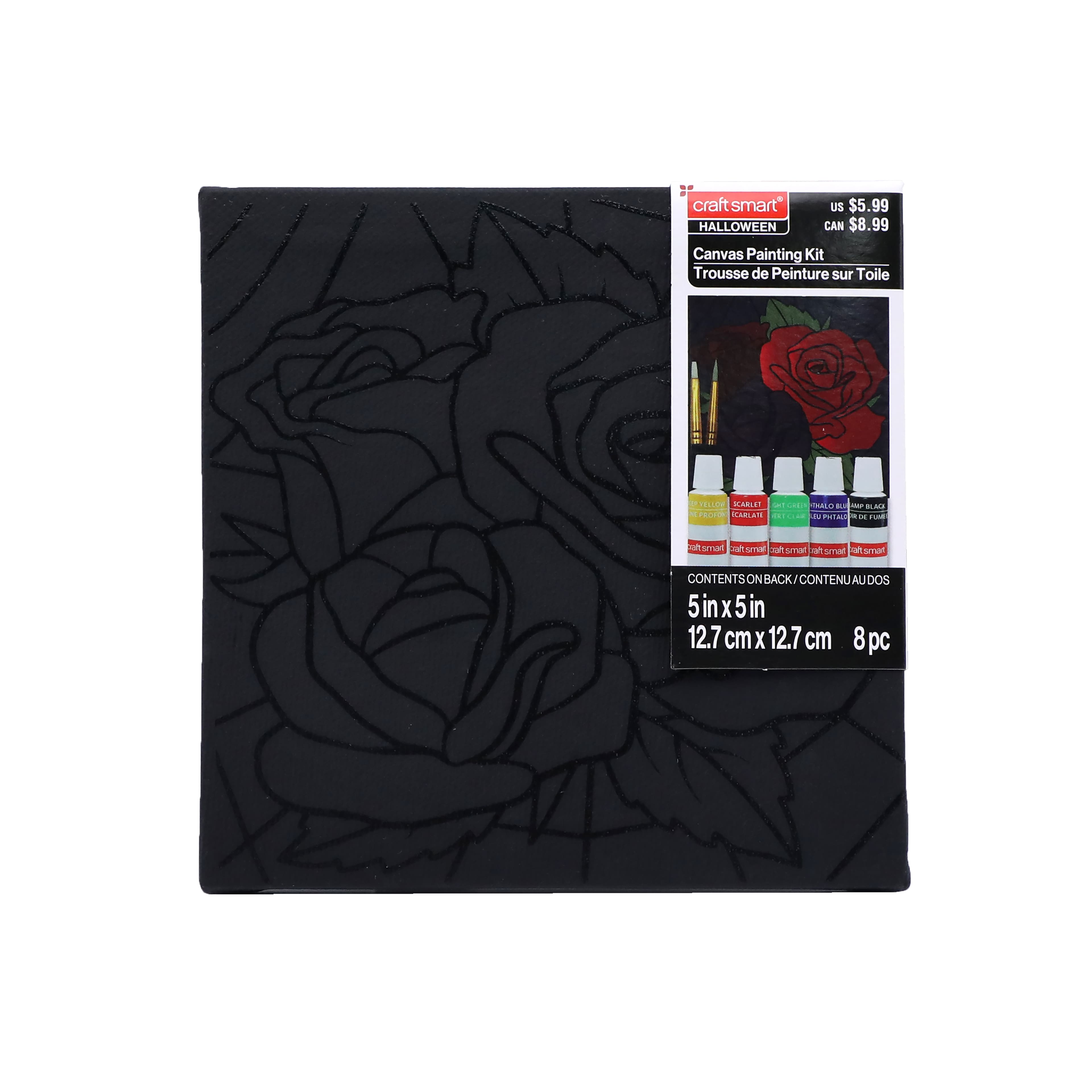 5&#x22; x 5&#x22; Roses in Web Canvas Painting Kit by Craft Smart&#xAE;