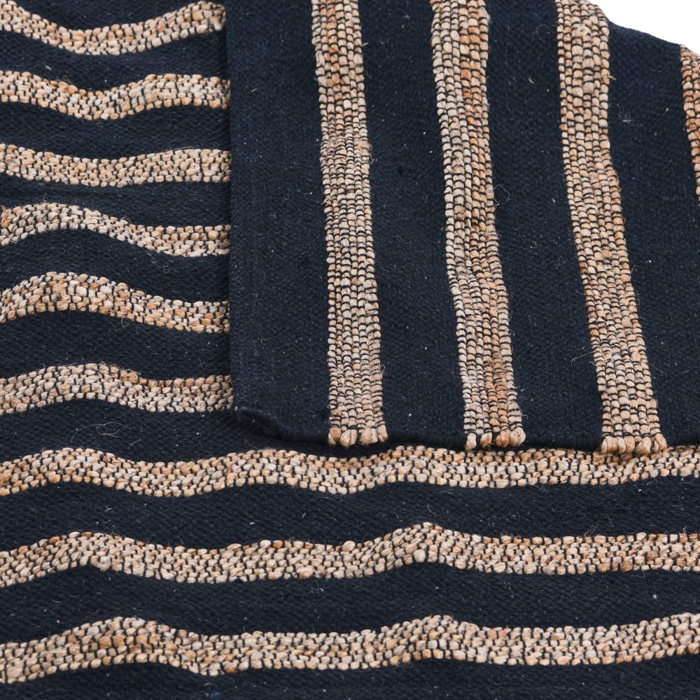 Hello Honey® Black and Natural Jute Cotton Area Rug