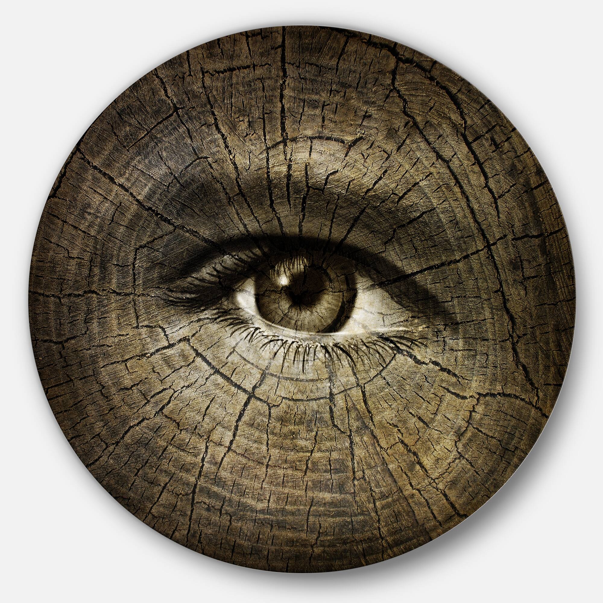 Designart - Aging Eyes' Disc Abstract Circle Metal Wall Art