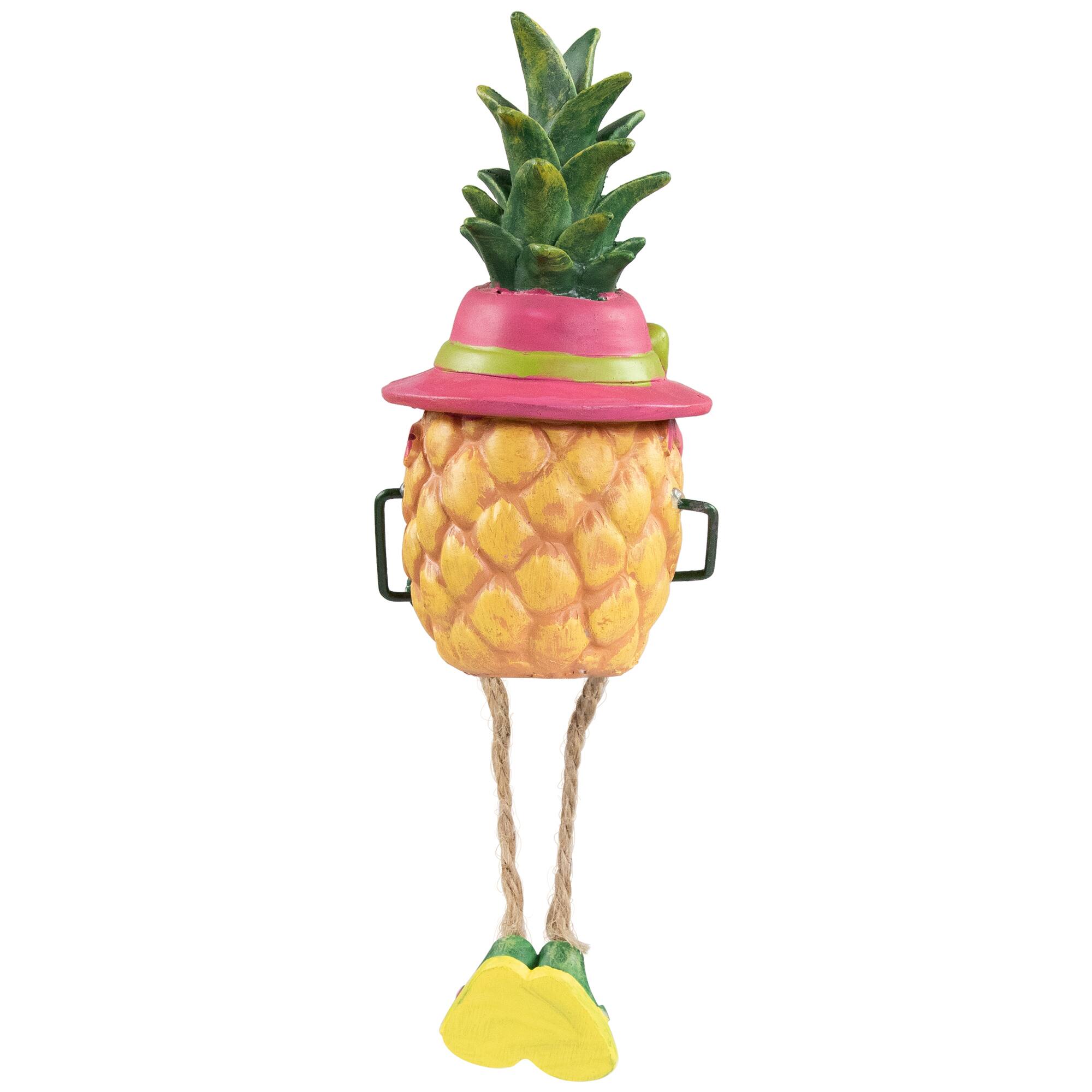 6.25" Tropical Girl Pineapple with Cocktail Outdoor Garden Statue