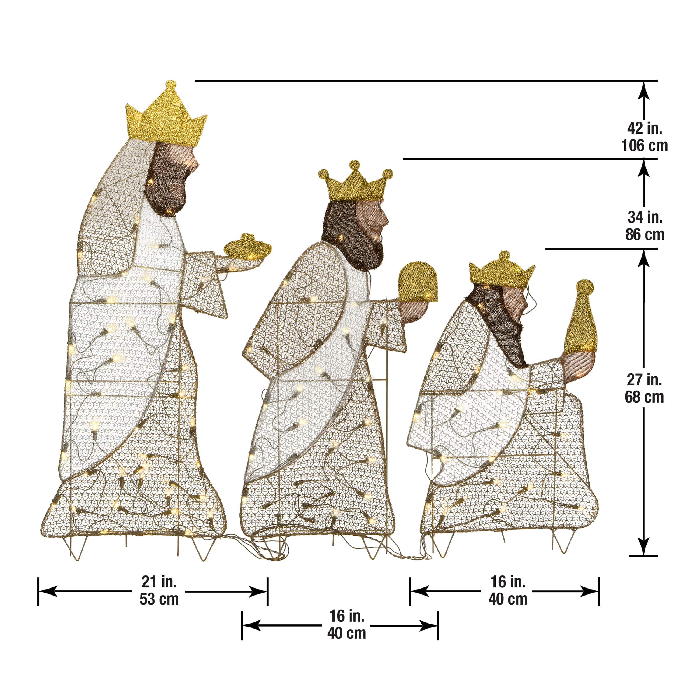 3.5ft. LED 3 Wisemen Yard Display