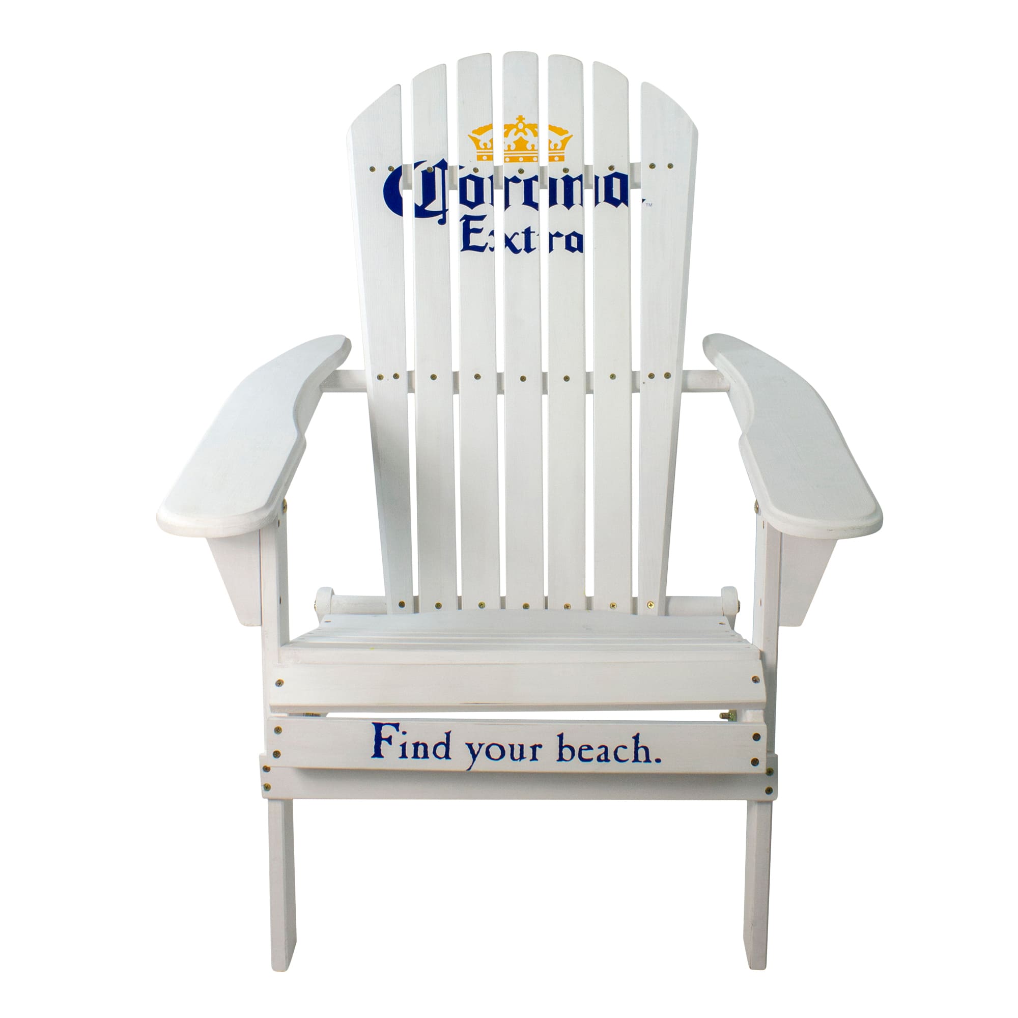 36&#x22; White Corona Classic Folding Wooden Adirondack Chair