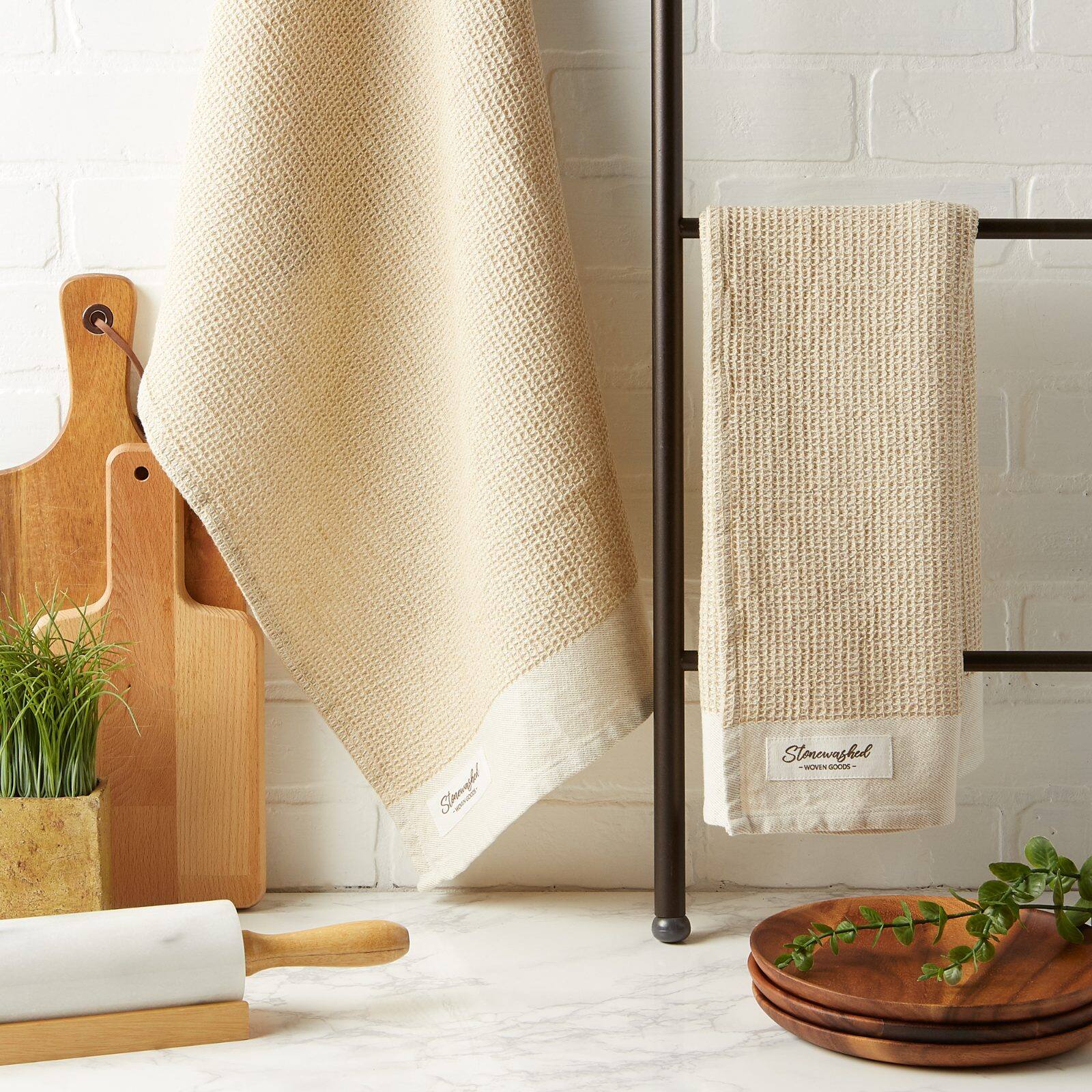 DII® Pebble Washed Waffle Woven Dishtowel, 2ct.