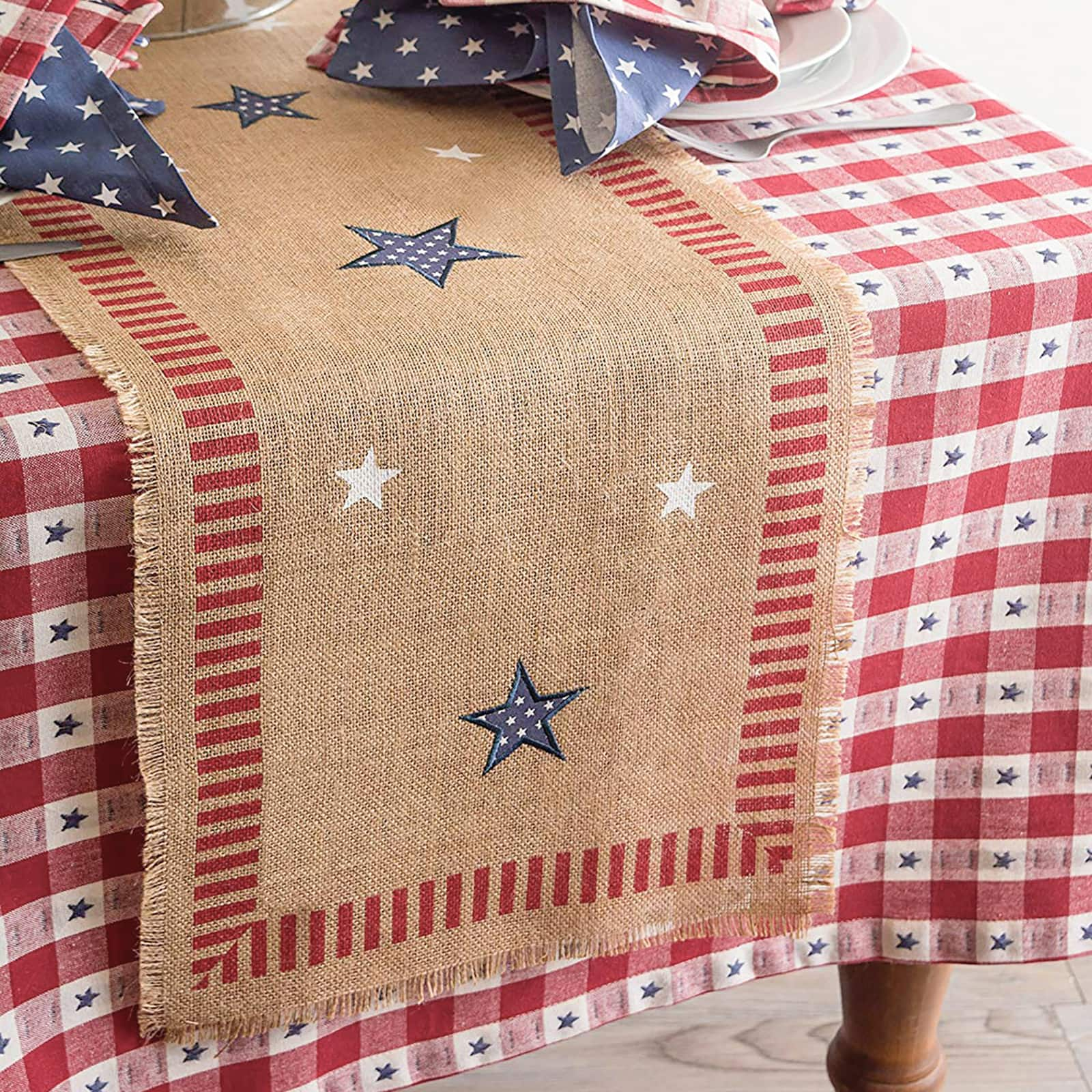 DII&#xAE; 108&#x22; 4th of July Jute Table Runner