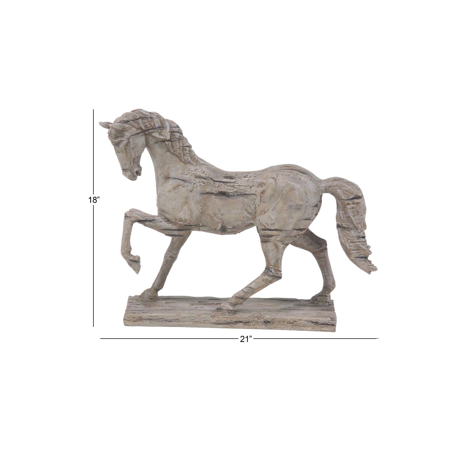 21&#x22; Beige Vintage Horse Sculpture