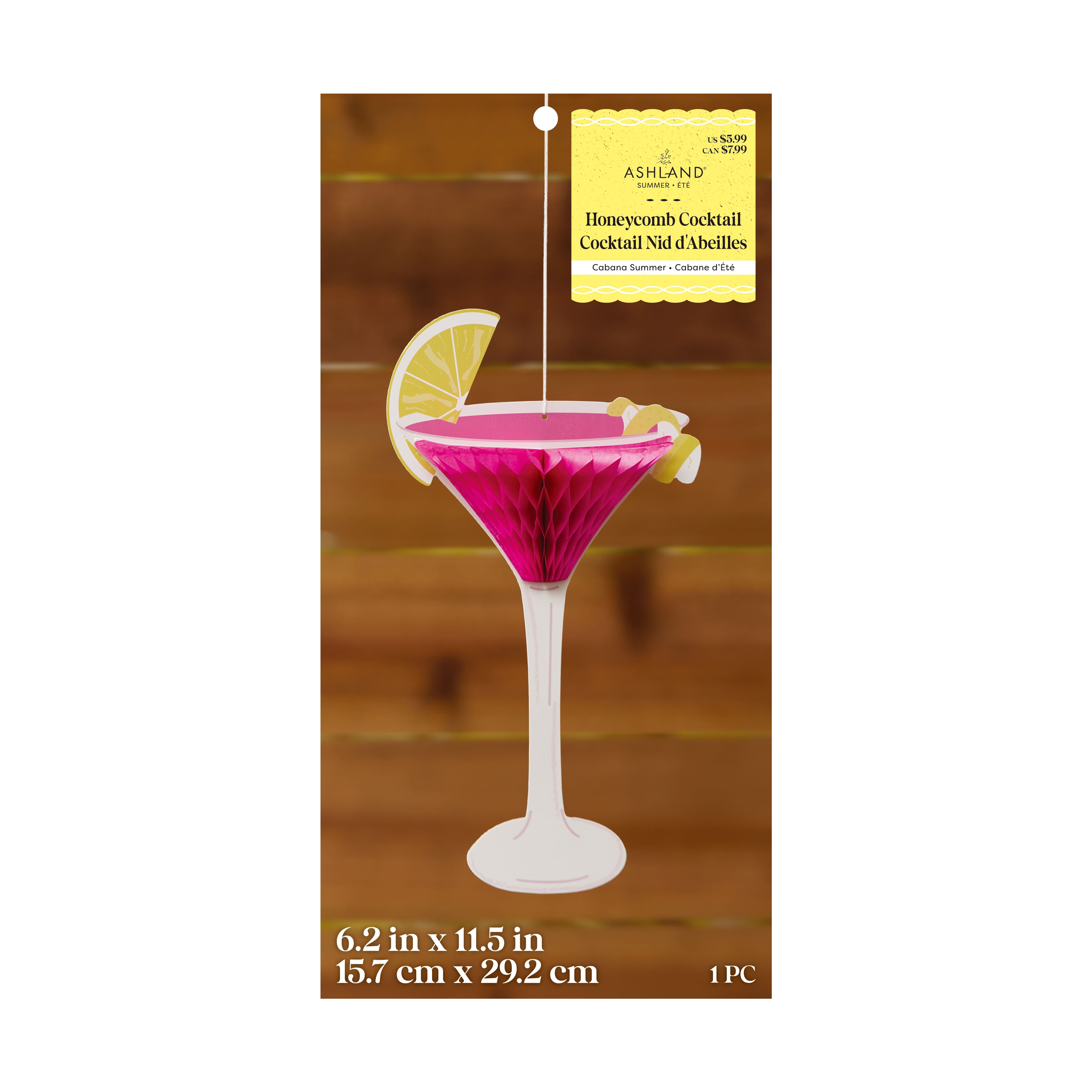 11.5&#x22; Summer Cocktail Honeycomb D&#xE9;cor by Ashland&#xAE;