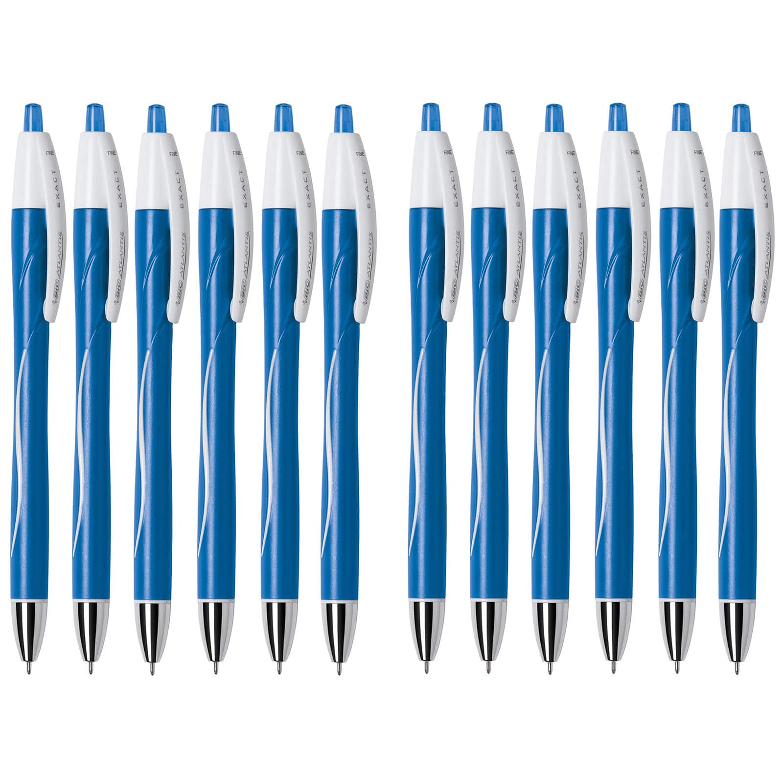 BIC&#xAE; Glide&#x2122; Exact Blue Fine Point 0.7mm Retractable Ball Point Pens, 12ct.