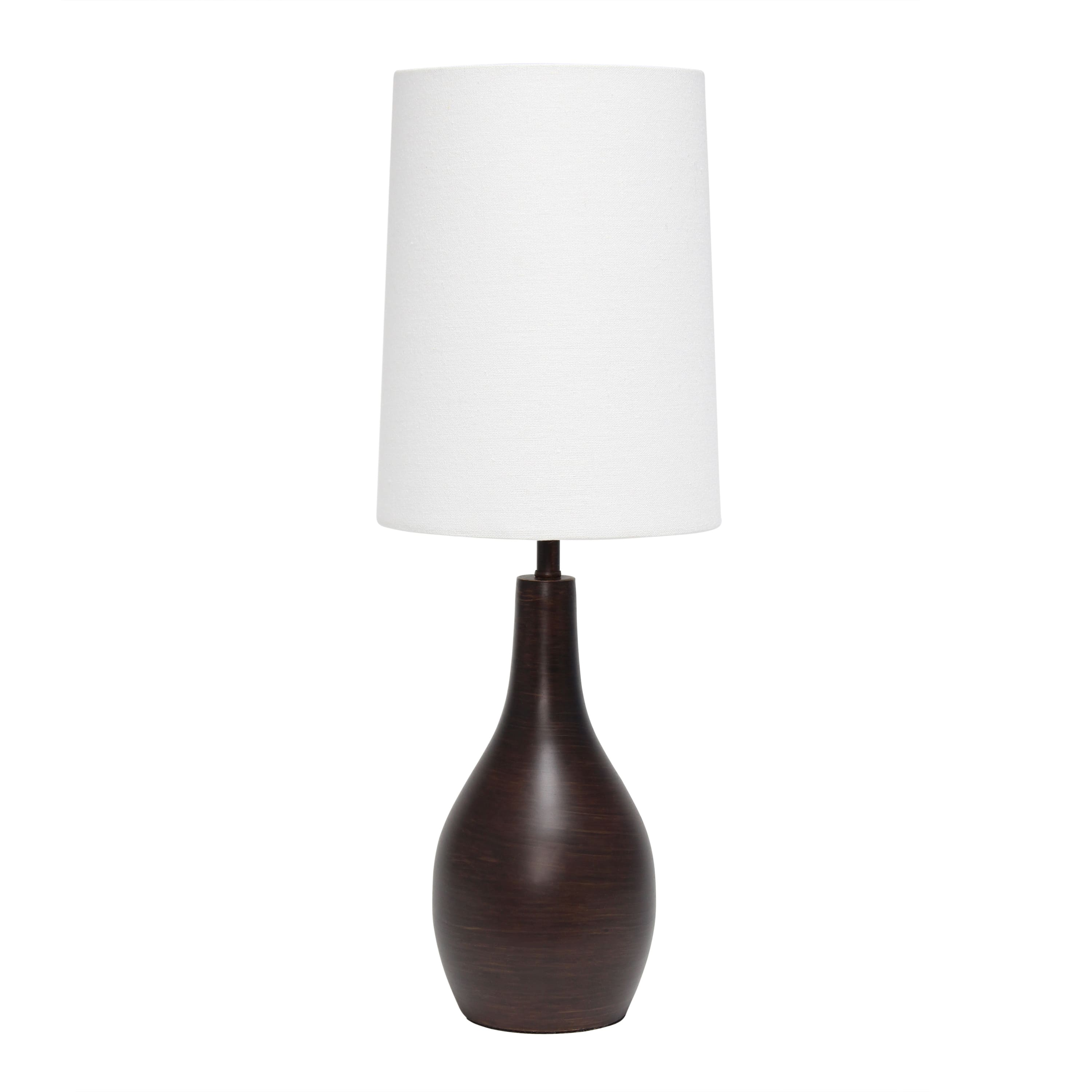 Simple Designs 19.5&#x22; Tear Drop Table Lamp with Fabric Drum Shade