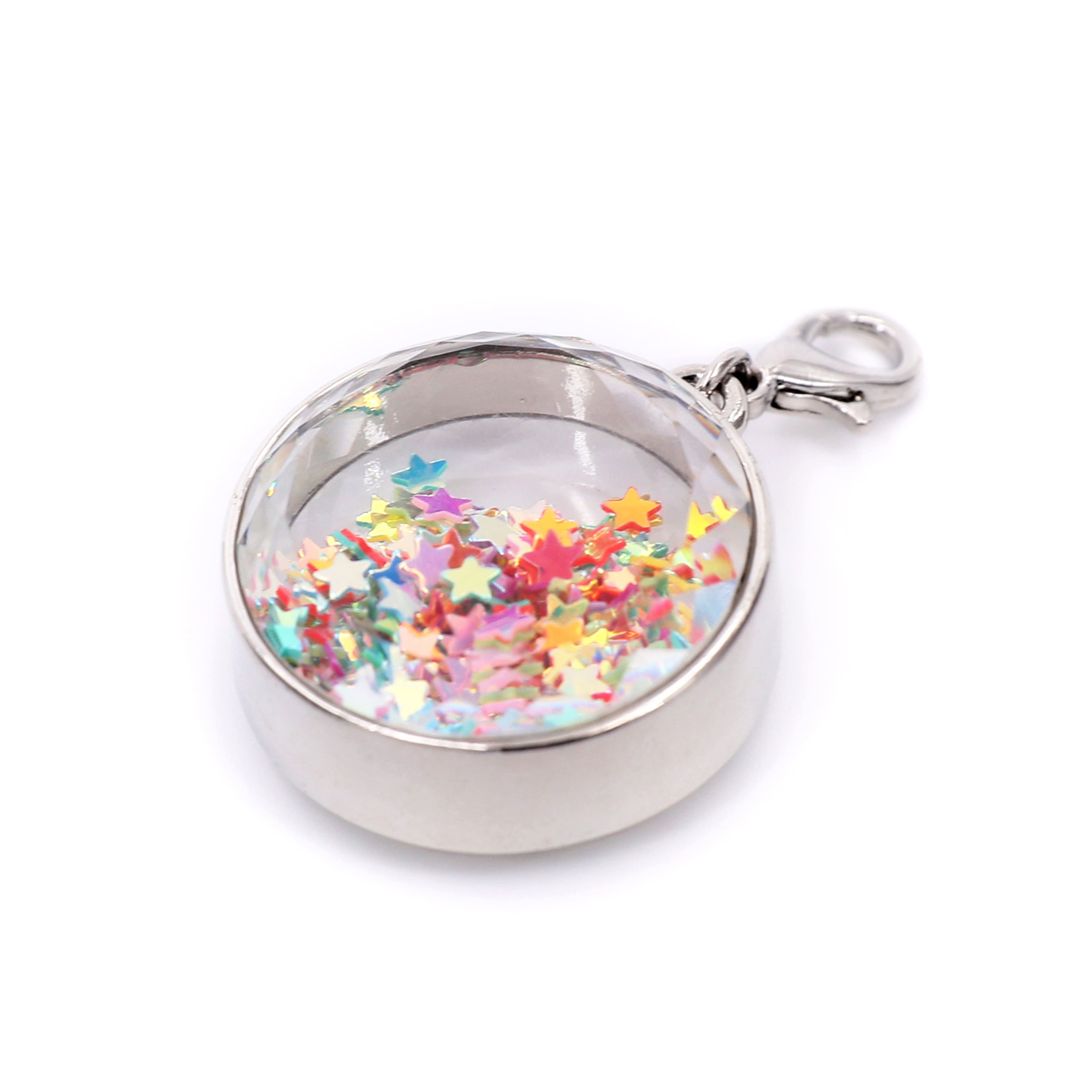 12 Pack: Rhodium Circle Shaker Charm by Bead Landing™